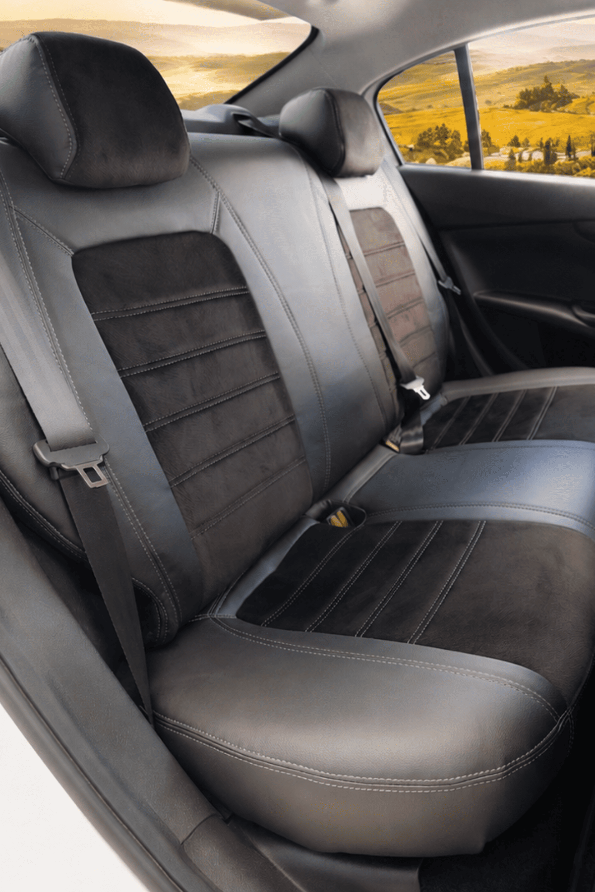 Fiat Egea 2015 Sonrası Araca Özel Oto Koltuk Kılıfı (Siyah-Siyah-Füme) - London Design