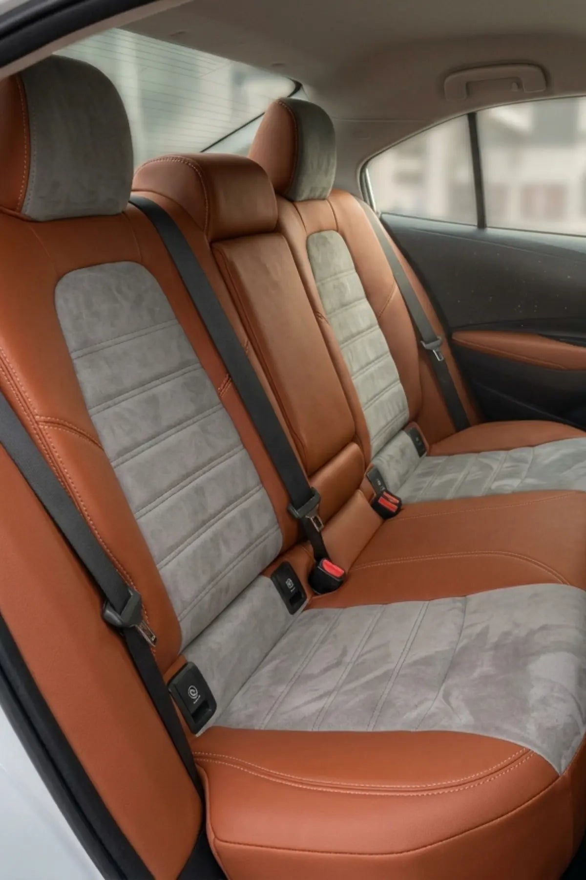 Araca Özel Koltuk Kılıfı - Toyota Corolla 2018 Sonrası London Design Bej Pişmiş Toprak Krem