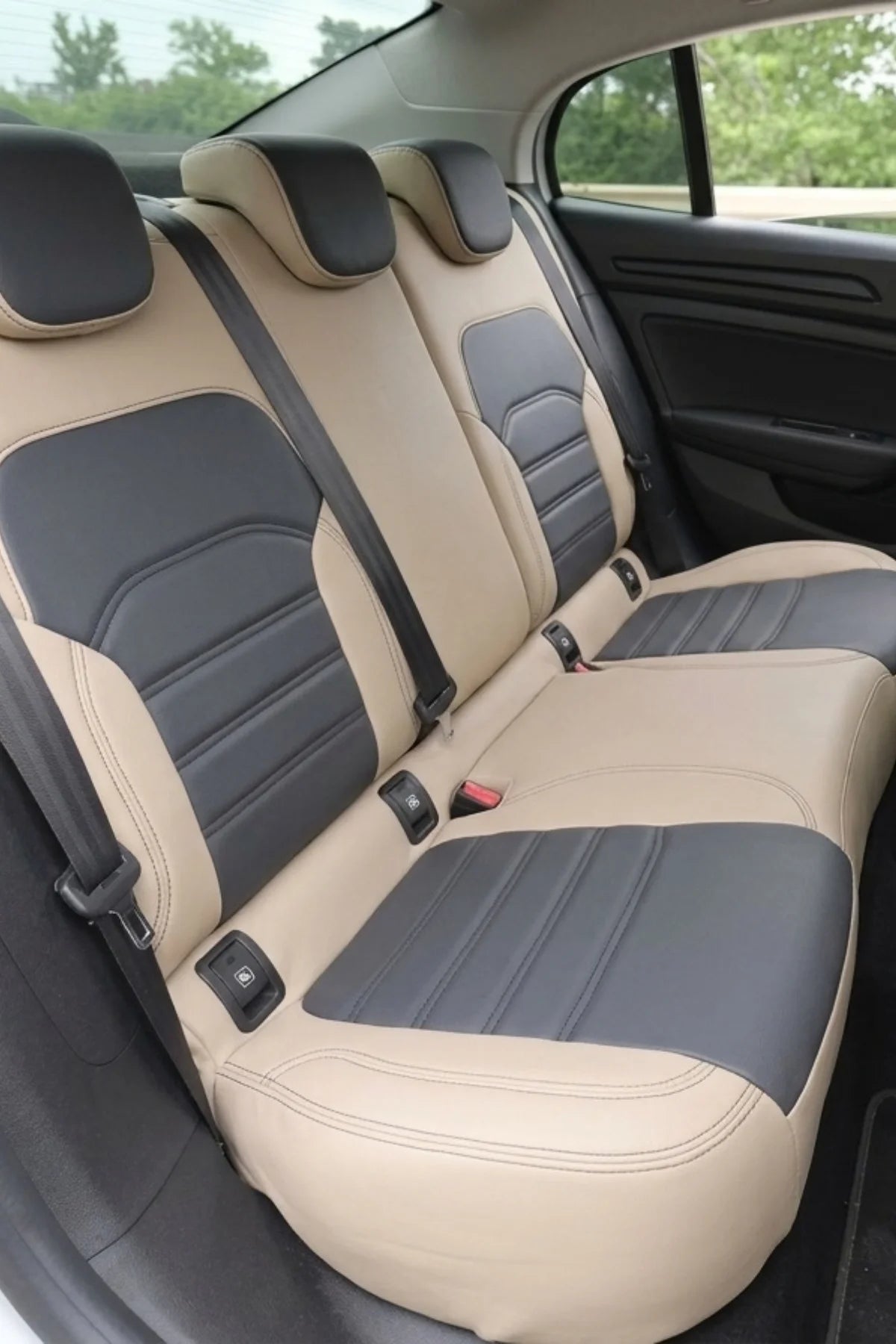 Renault Megane 2016 Sonrası Araca Özel Koltuk Kılıfı İstanbul Design Füme Bej Füme