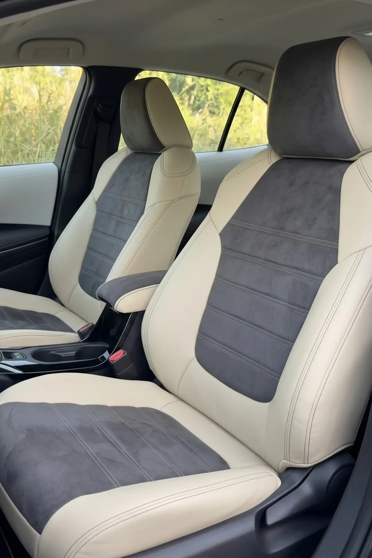 Araca Özel Koltuk Kılıfı Toyota Corolla 2023 Sonrası London Design Füme Krem Füme