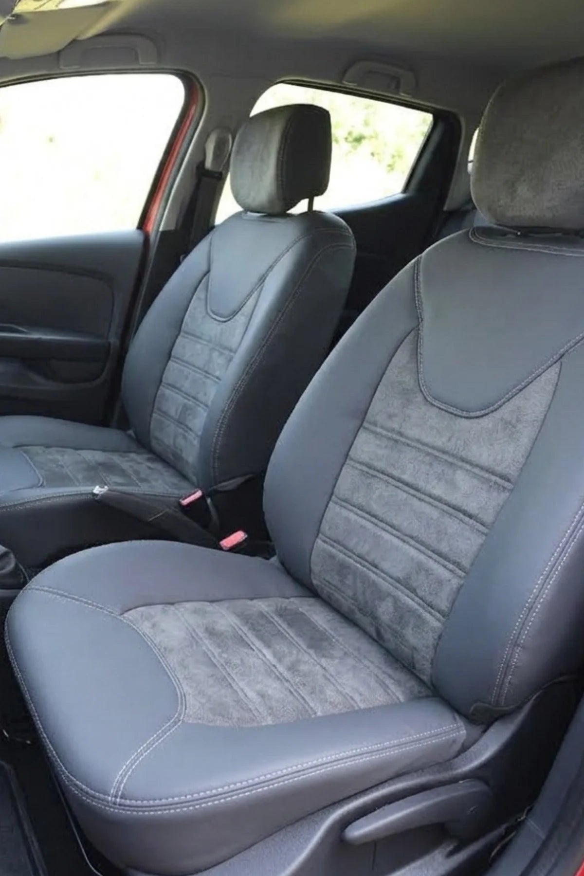 Renault Clio 2013 -2019 Araca Özel Koltuk Kılıfı Milano Design Füme Füme Füme