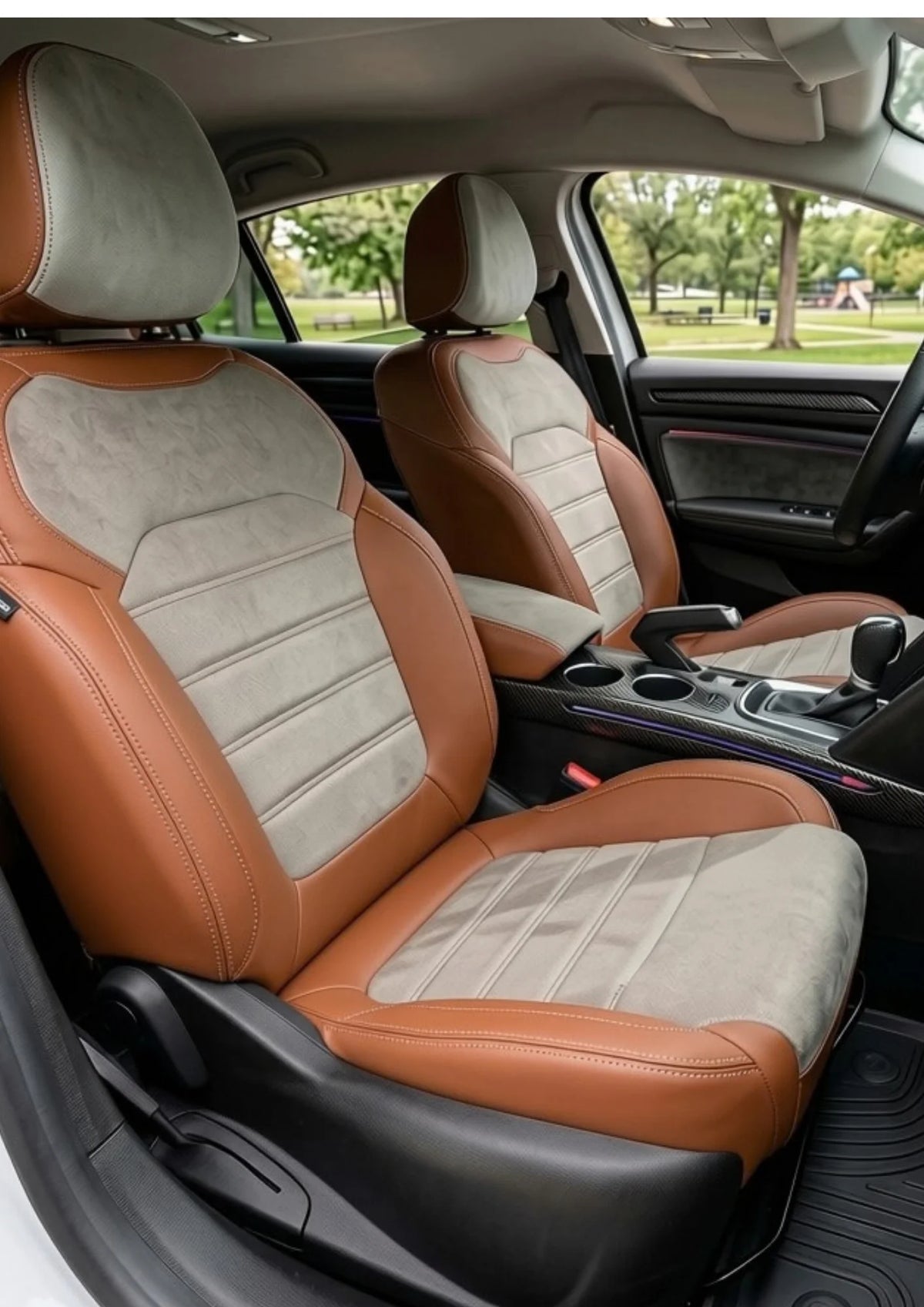 Renault Megane 2016 Sonrası Araca Özel Koltuk Kılıfı Milano Design Bej Pişmiş Toprak Krem