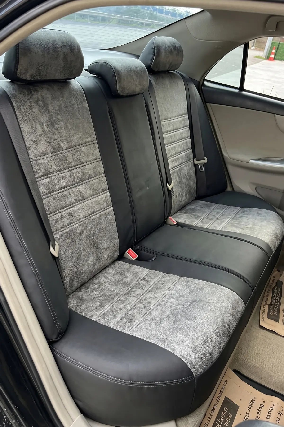 Toyota Corolla 2007 - 2013 Araca Özel Koltuk Kılıfı Milano Design Füme Siyah Füme
