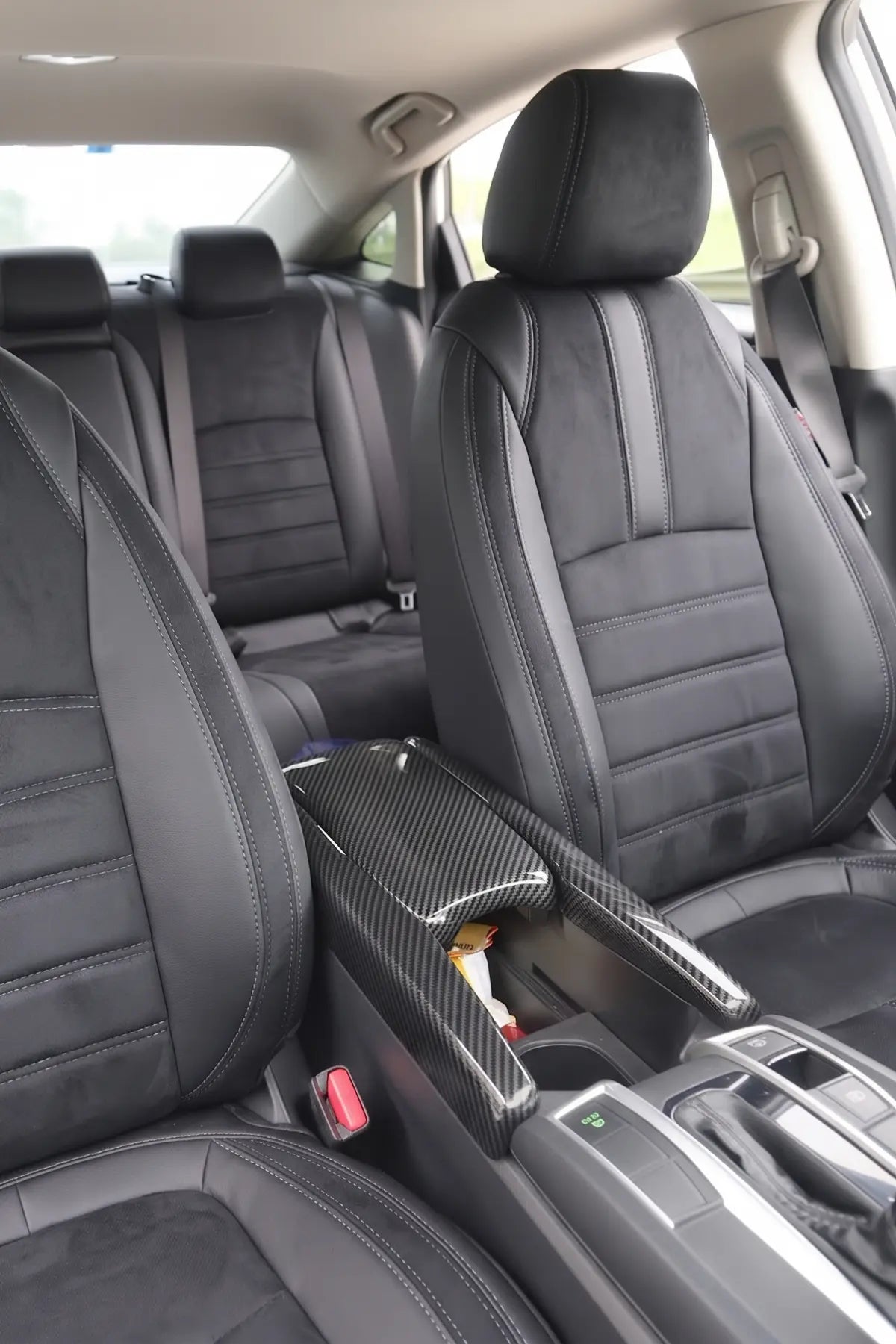 Araca Özel Koltuk Kılıfı- Honda Civic- 2016-2020 - London Design - Siyah Siyah Füme