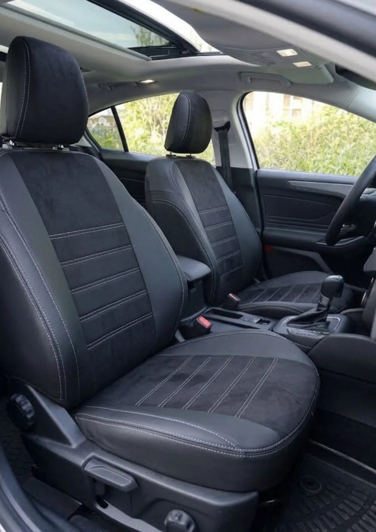 Ford Focus 2018 Sonrası Araca Özel Koltuk Kılıfı London Design Siyah Siyah Füme