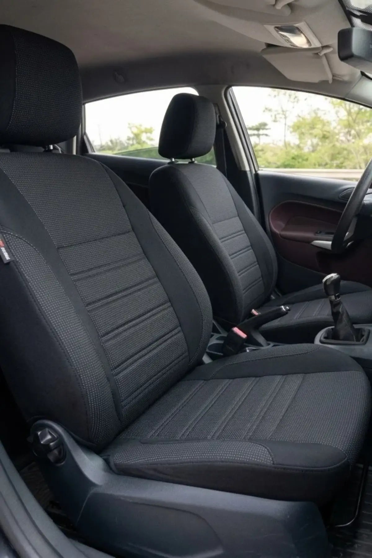 Ford Fiesta 2008 - 2017 Araca Özel Koltuk Kılıfı Original Design Siyah Siyah Füme