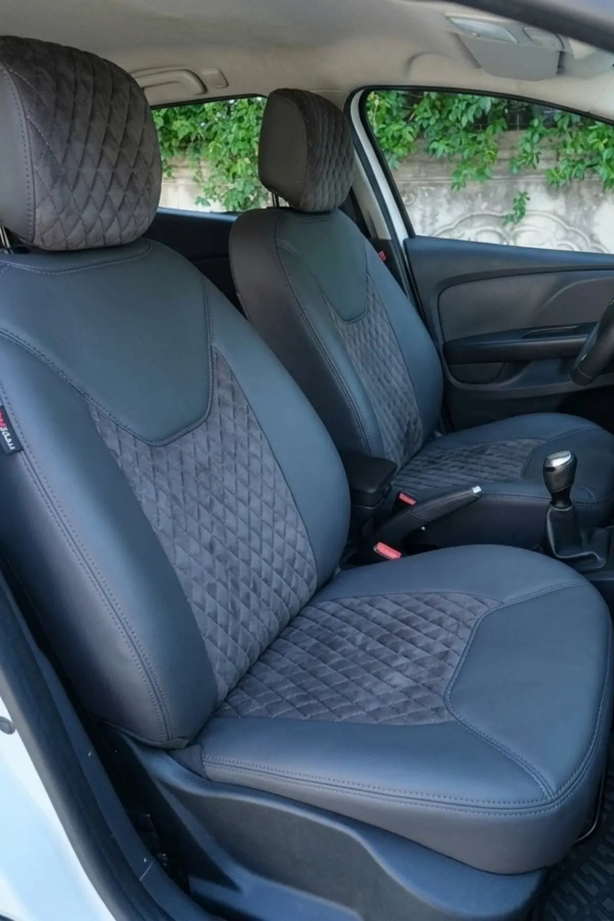 Renault Clio 2013 -2019 Araca Özel Koltuk Kılıfı Amsterdam Design Koyu Gri Füme Füme