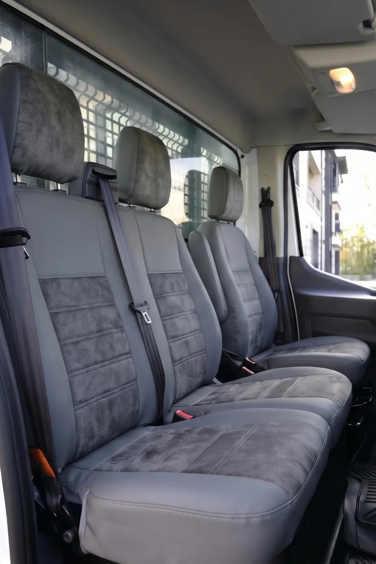 Ford Transit 2014 Sonrası Araca Özel Koltuk Kılıfı Milano Design Füme Gri Gri