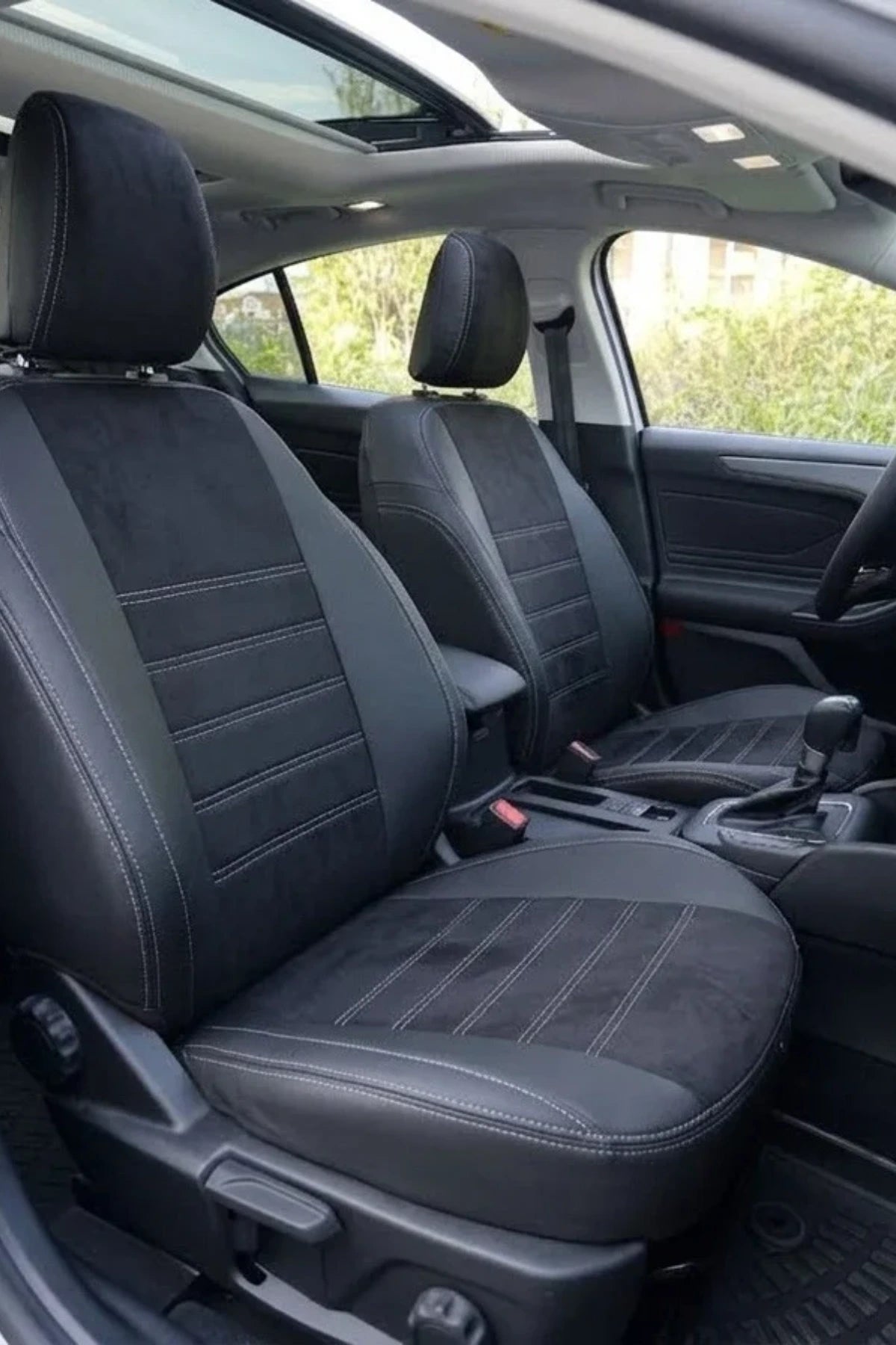 Ford Focus 2018 Sonrası Araca Özel Koltuk Kılıfı London Design Siyah Siyah Füme