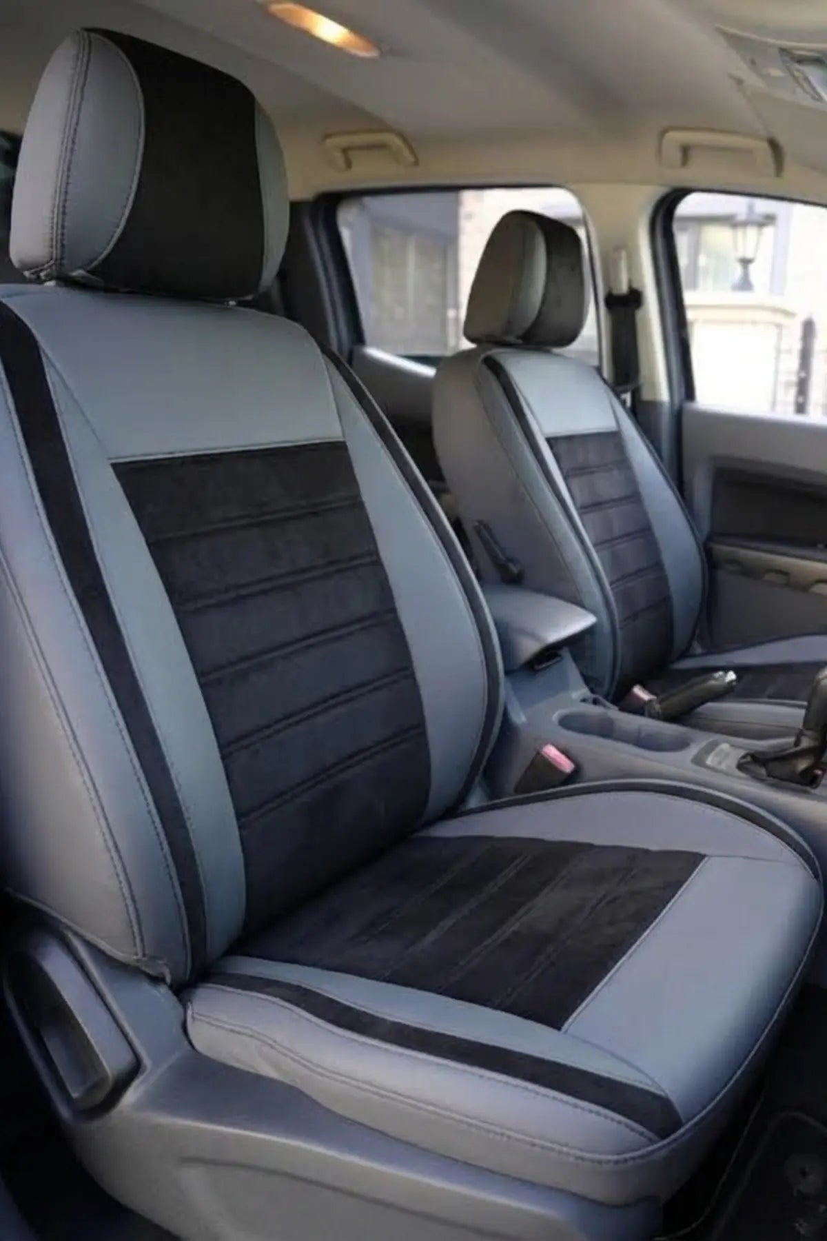 Ford Ranger 2013-2021 Araca Özel Koltuk Kılıfı London Design Siyah Füme Siyah
