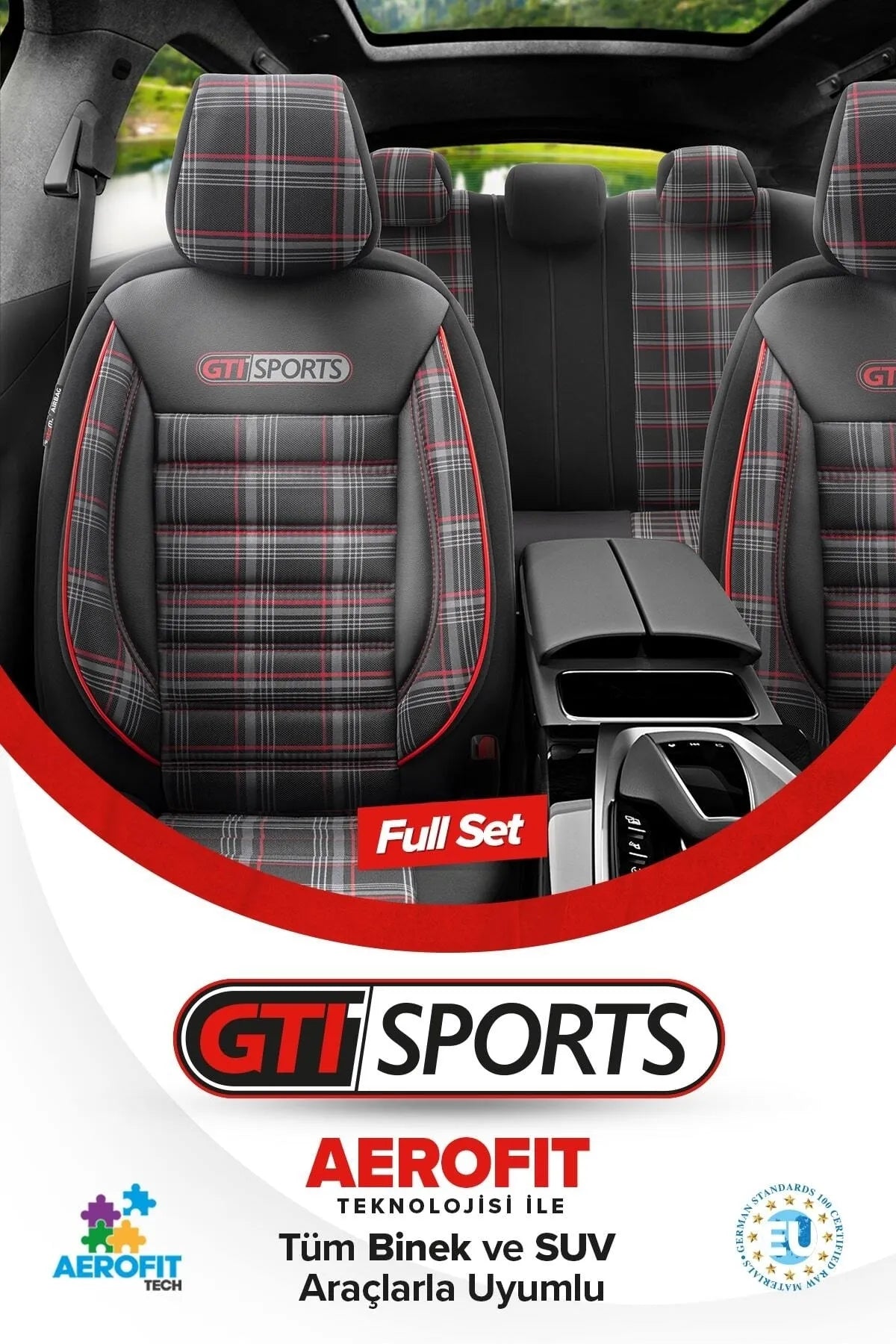 Otom Gti Sports Design Ekstra Destekli Oto Koltuk Kılıfı