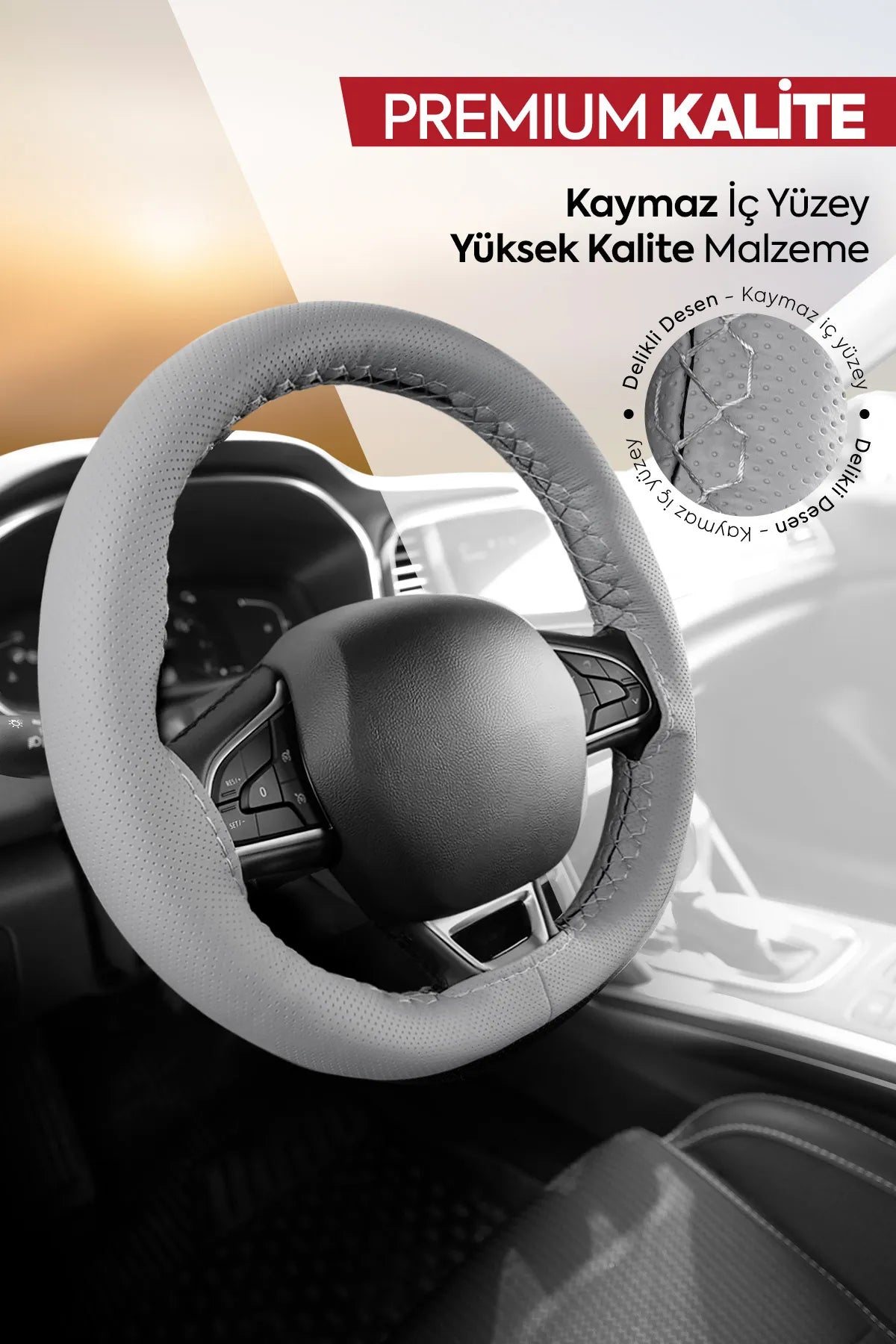 Dikişli Direksiyon Kılıfı Delikli