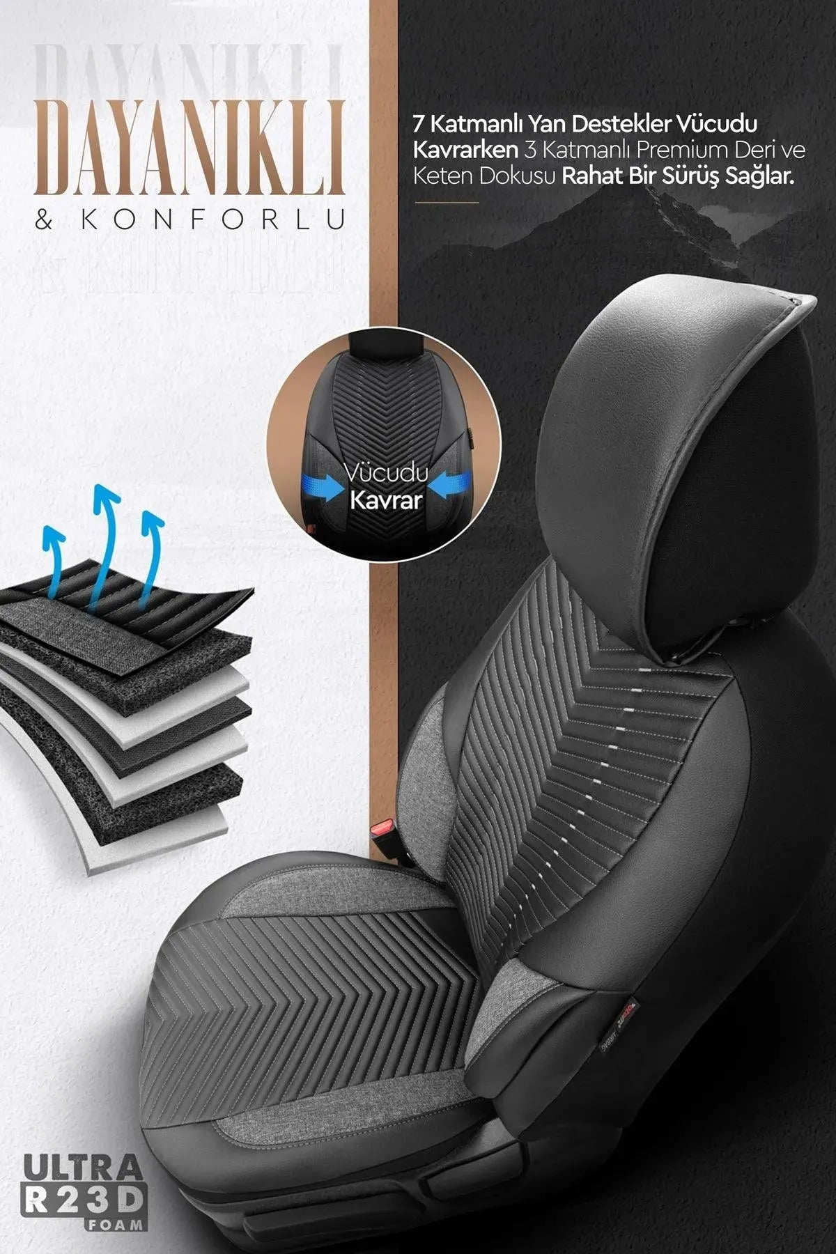 Otom Advanced Design Universal Deri Oto Koltuk Kılıfı - OtomBayi