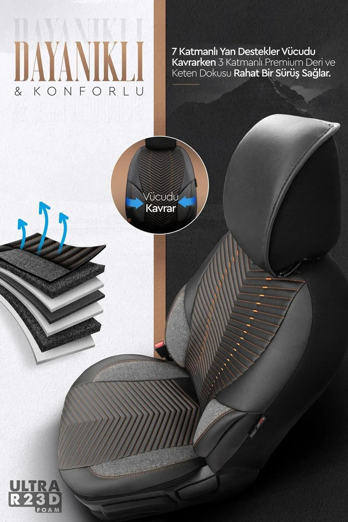 Otom Advanced Design Universal Deri Oto Koltuk Kılıfı - OtomBayi
