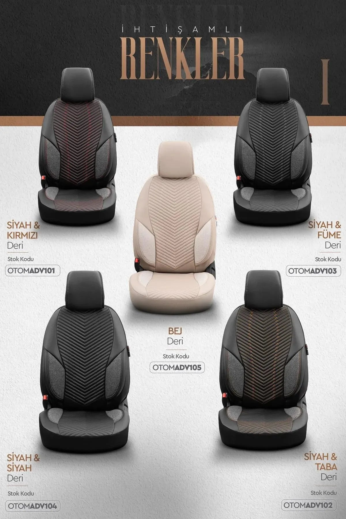 Otom Advanced Design Universal Deri Oto Koltuk Kılıfı - OtomBayi