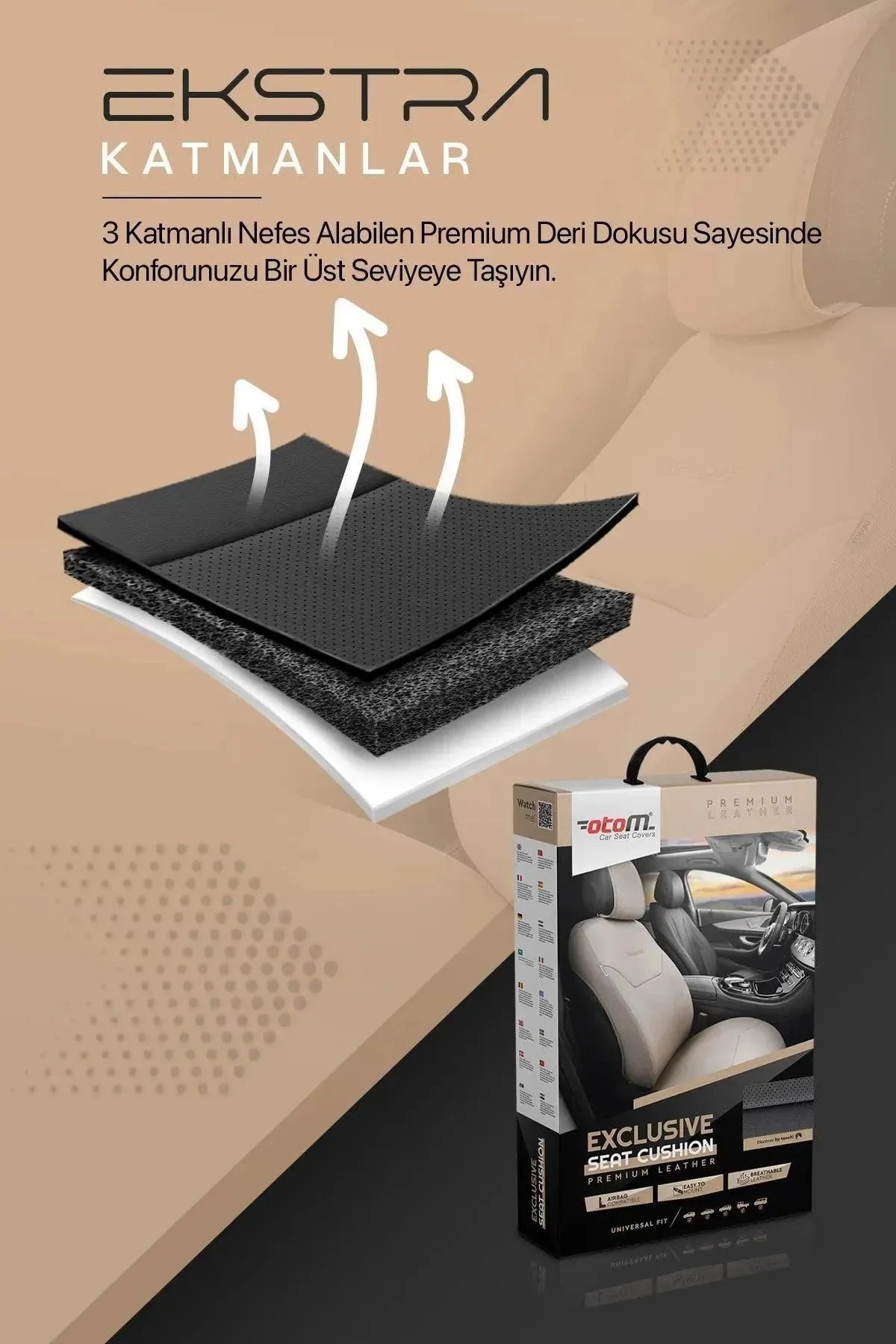 Otom Exclusive Koruyucu Oto Koltuk Minderi Premium Deri - OtomBayi