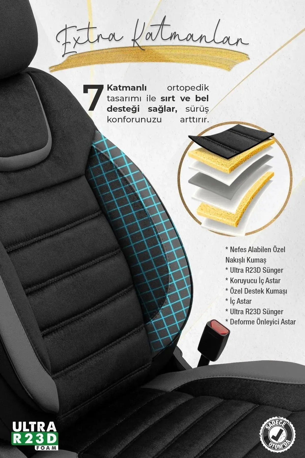 Otom Iconic Design Ekstra Destekli Oto Koltuk Kılıfı - OtomBayi