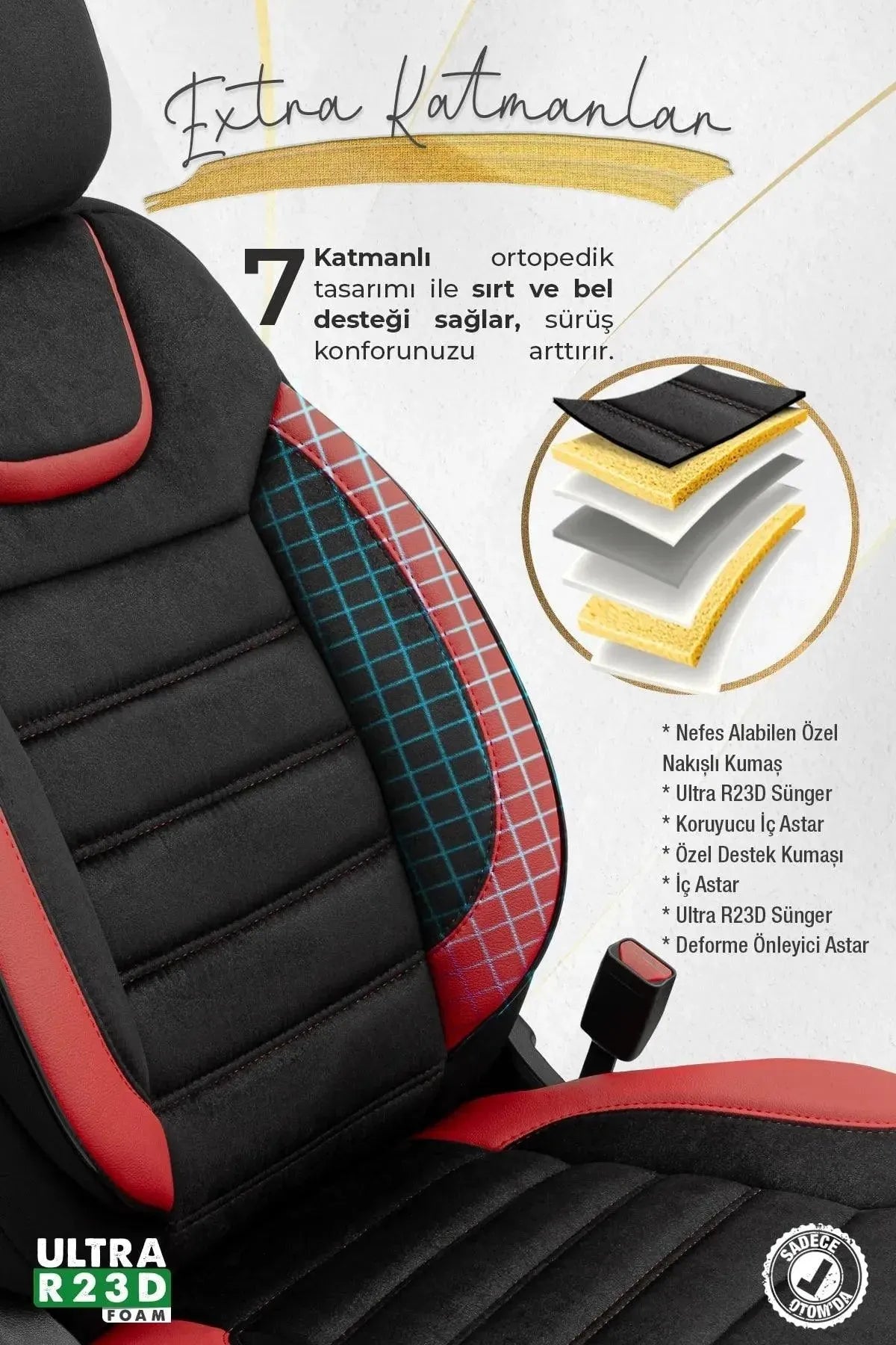 Otom Iconic Design Ekstra Destekli Oto Koltuk Kılıfı - OtomBayi
