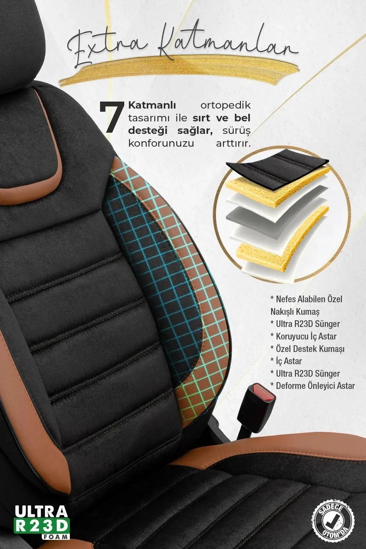 Otom Iconic Design Ekstra Destekli Oto Koltuk Kılıfı - OtomBayi