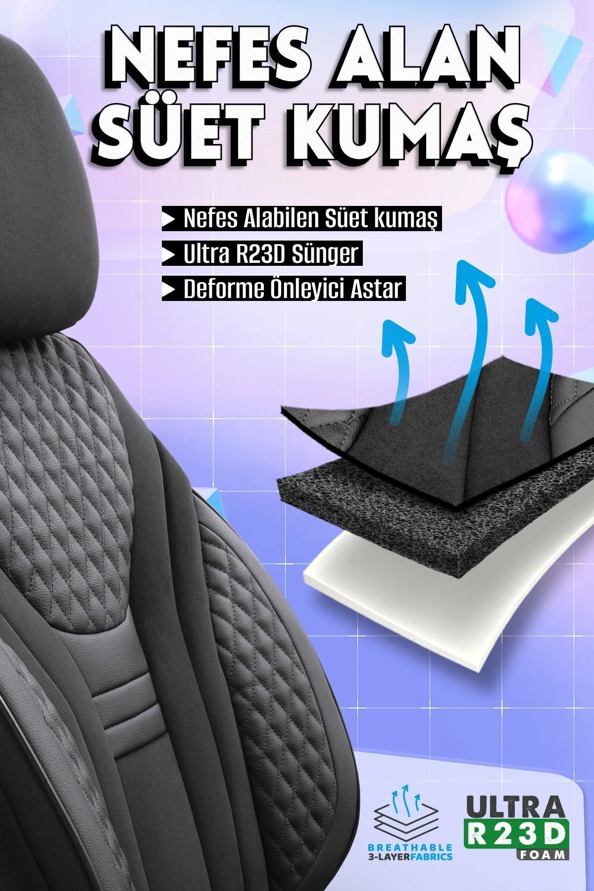 Otom Infinity Design Ekstra Destekli Oto Koltuk Kılıfı Tam Set - OtomBayi