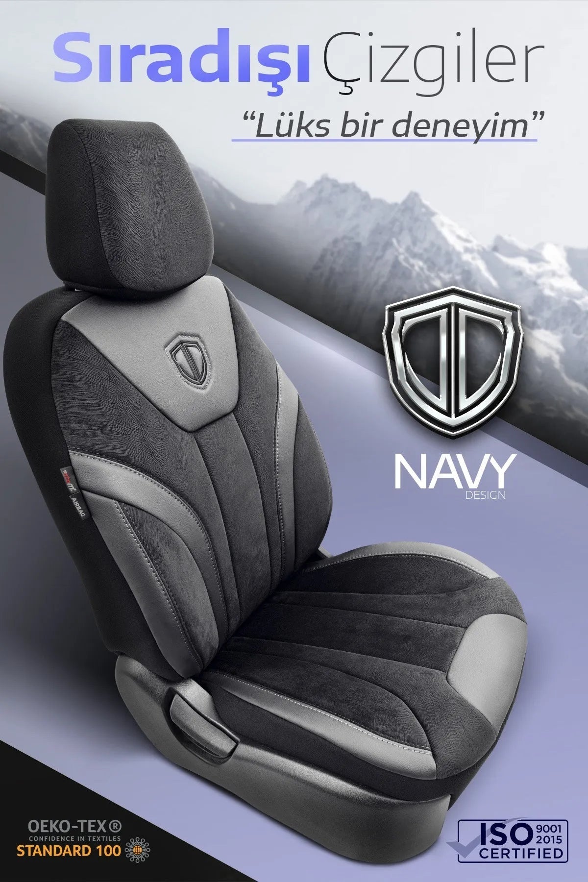 Otom Navy Design Özel Tasarım Premium Oto Koltuk Kılıfı Tam Set - OtomBayi