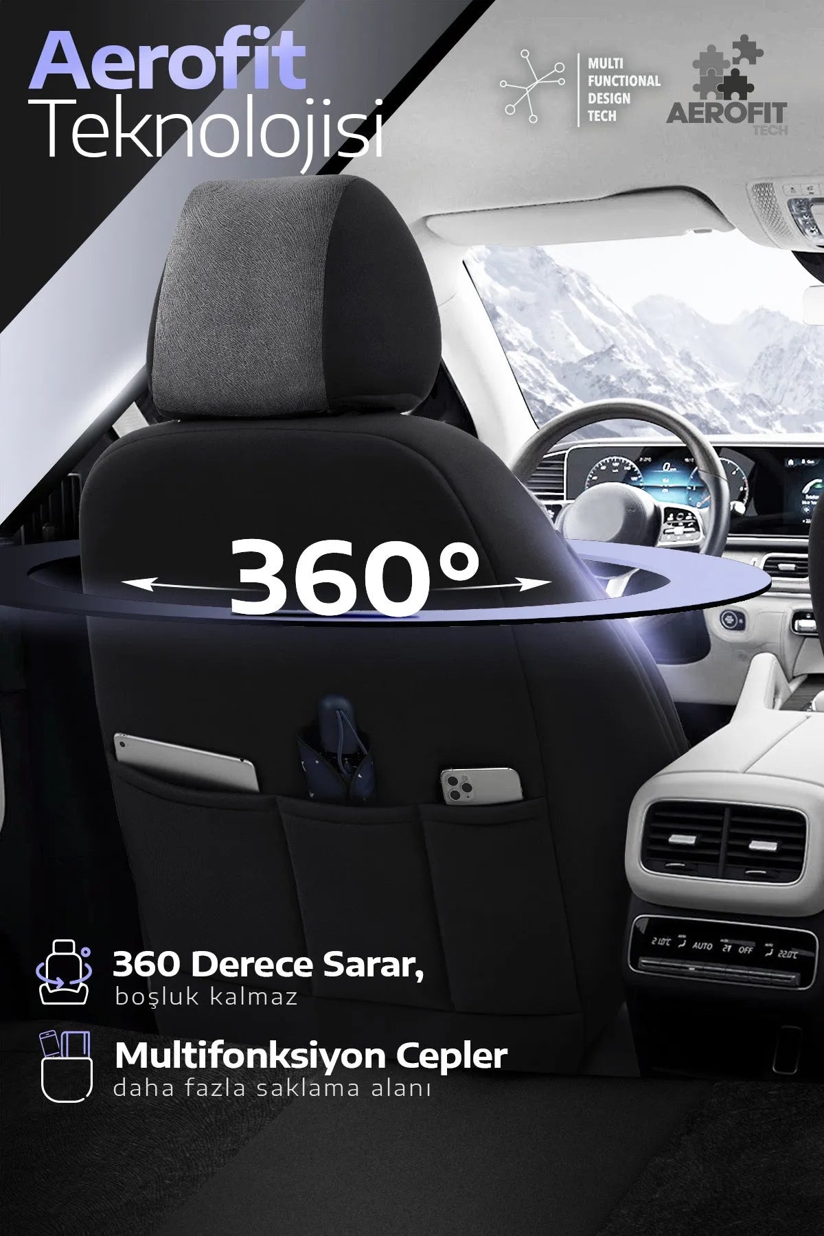 Otom Navy Design Özel Tasarım Premium Oto Koltuk Kılıfı Tam Set - OtomBayi