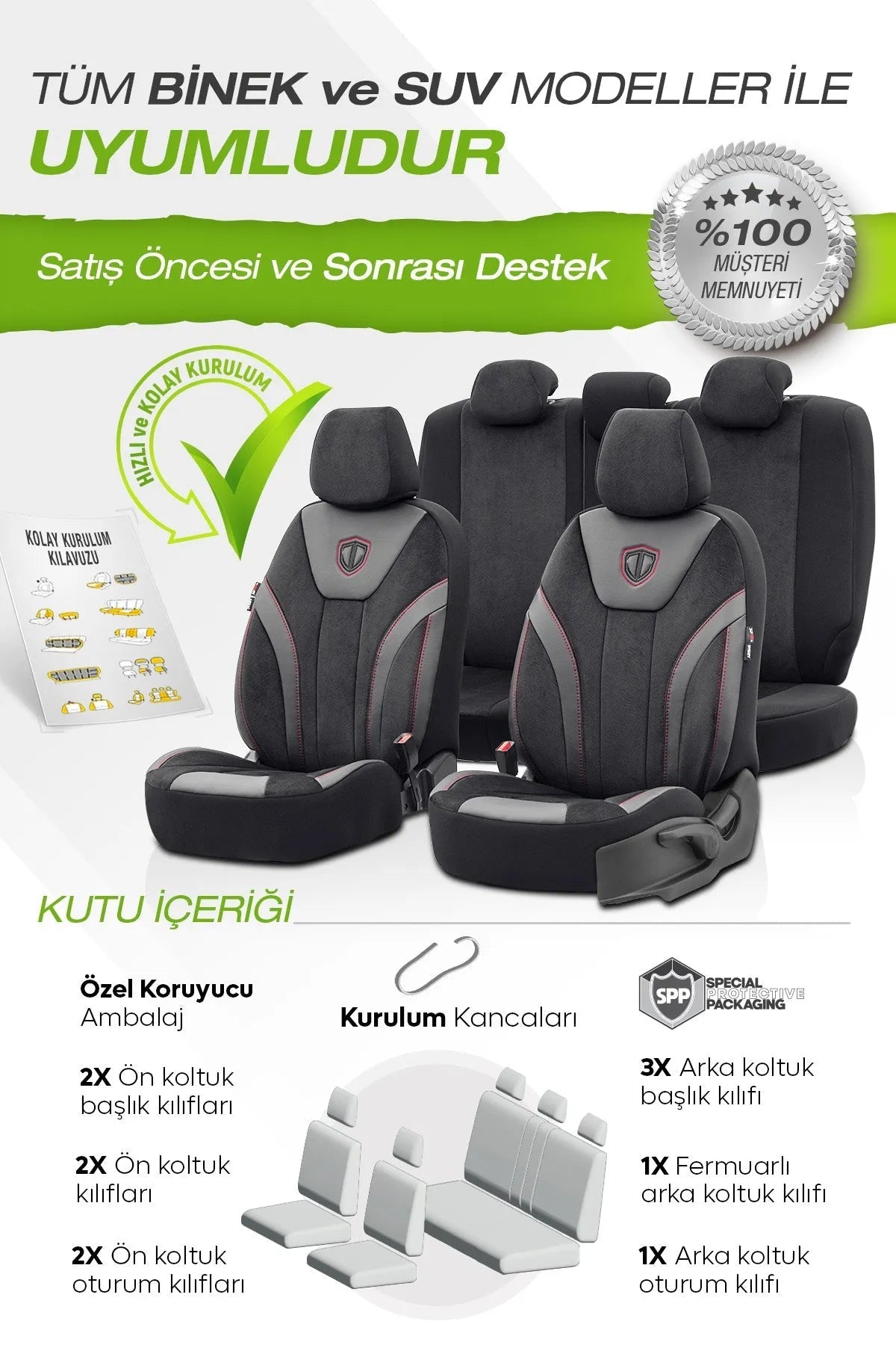 Otom Navy Design Özel Tasarım Premium Oto Koltuk Kılıfı Tam Set - OtomBayi