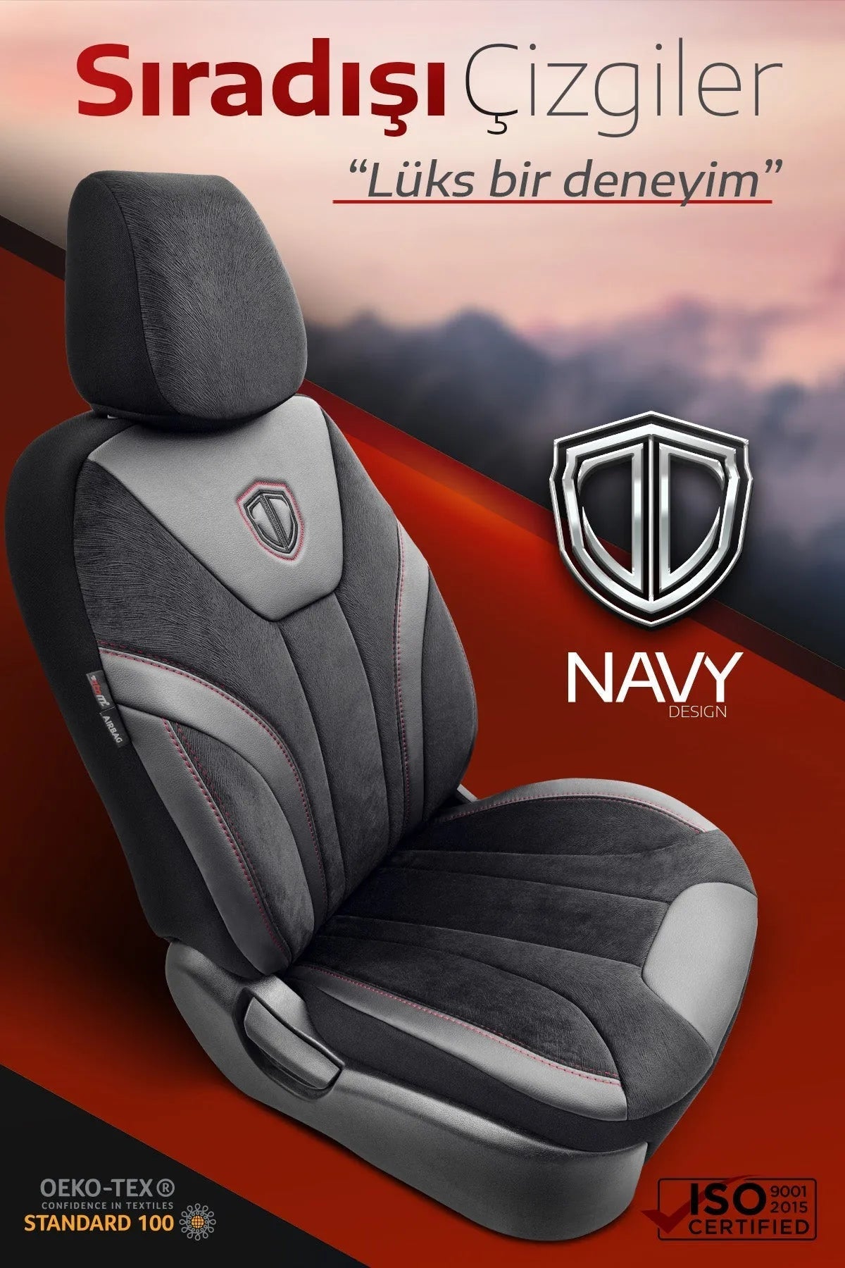 Otom Navy Design Özel Tasarım Premium Oto Koltuk Kılıfı Tam Set - OtomBayi
