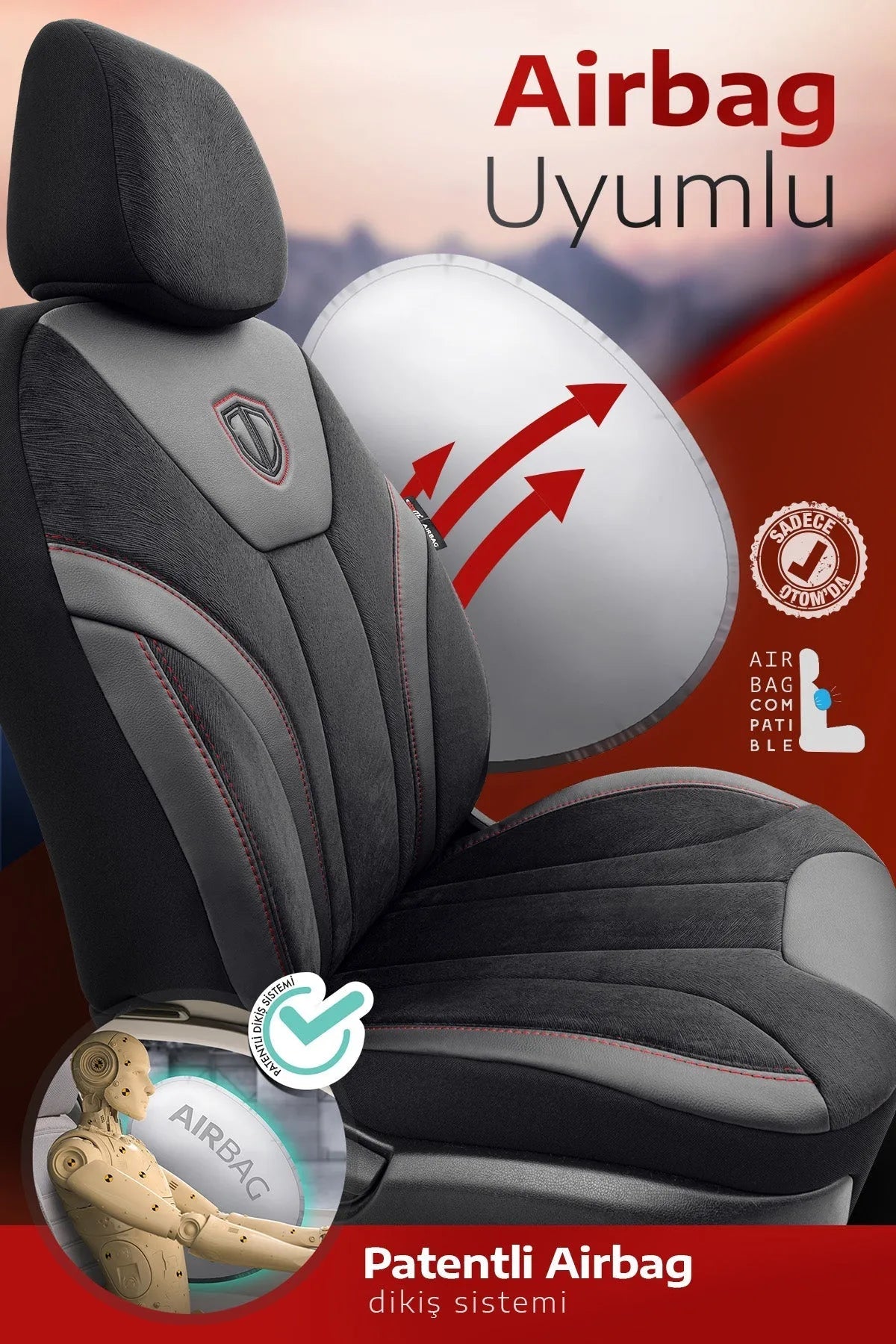 Otom Navy Design Özel Tasarım Premium Oto Koltuk Kılıfı Tam Set - OtomBayi