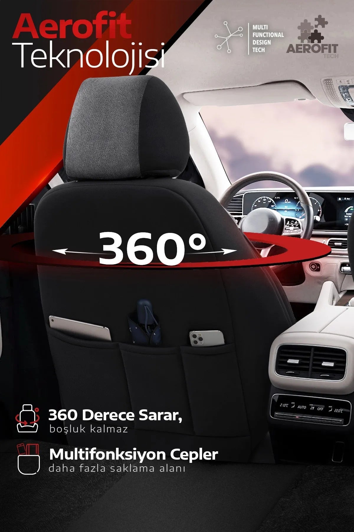Otom Navy Design Özel Tasarım Premium Oto Koltuk Kılıfı Tam Set - OtomBayi