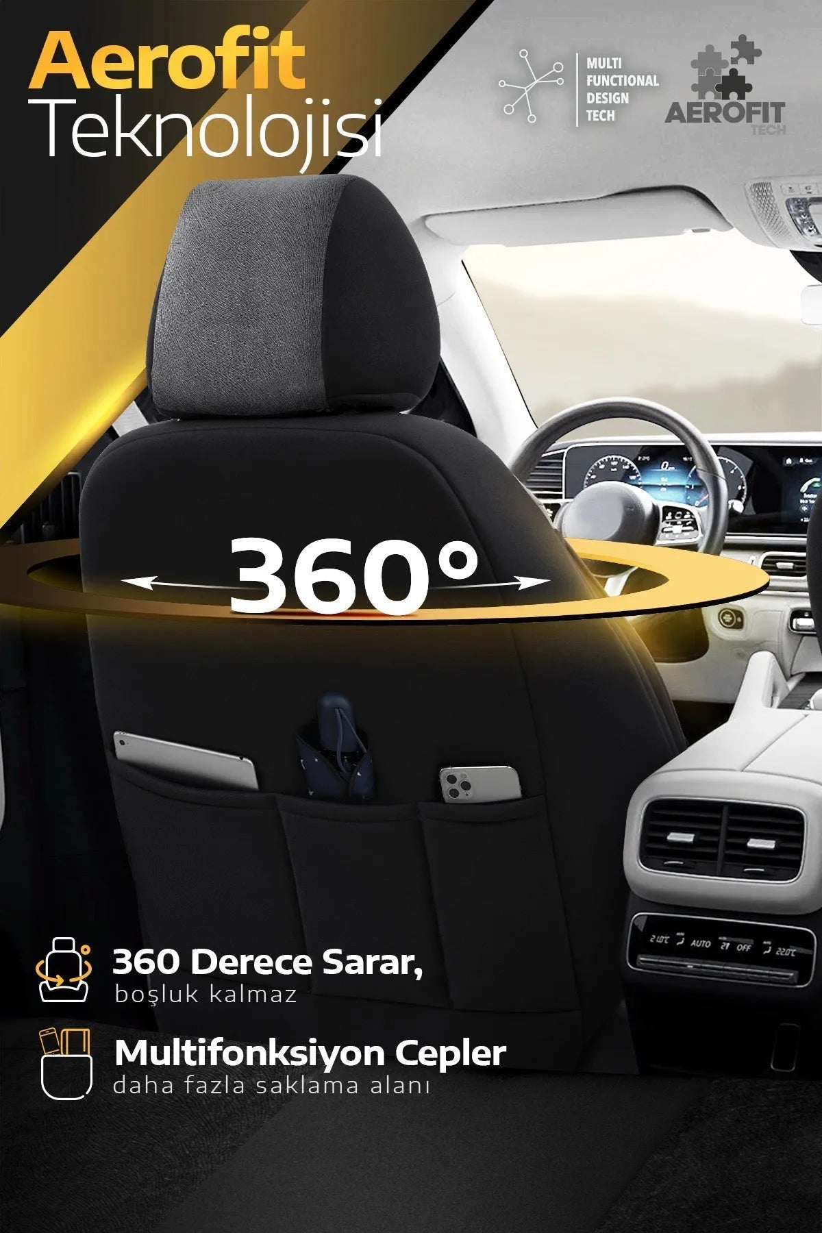 Otom Navy Design Özel Tasarım Premium Oto Koltuk Kılıfı Tam Set - OtomBayi