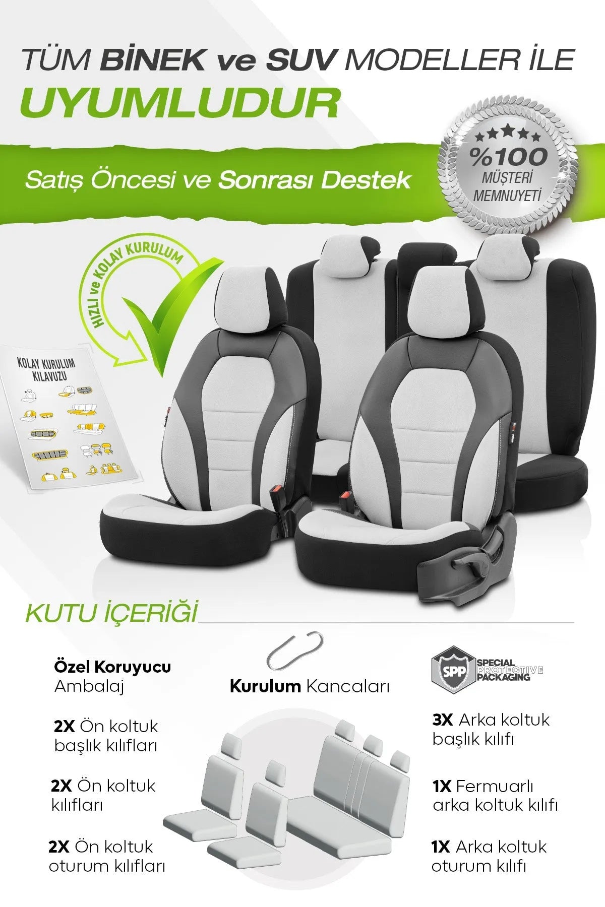 Otom Pearl Design Four Season Exclusive Oto Koltuk Kılıfı Tam Set - OtomBayi