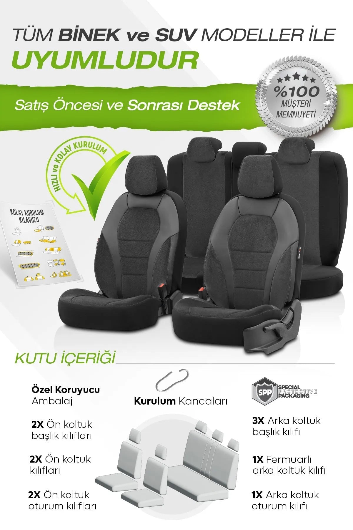 Otom Pearl Design Four Season Exclusive Oto Koltuk Kılıfı Tam Set - OtomBayi