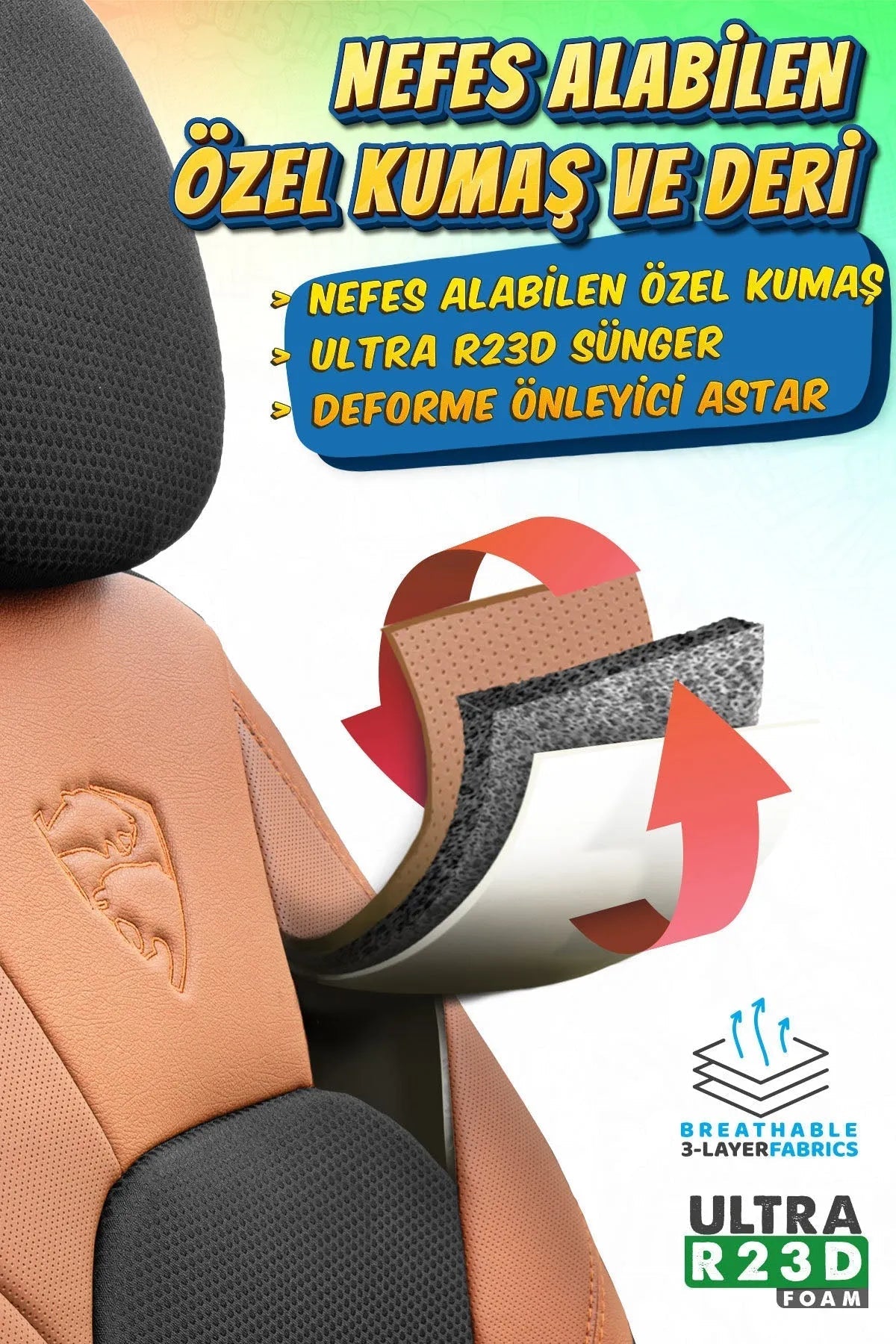 Otom Phantom Design Premium Yeni Nesil Oto Koltuk Kılıfı Tam Set - OtomBayi