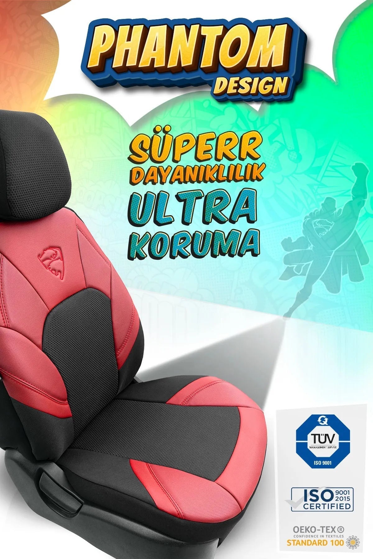 Otom Phantom Design Premium Yeni Nesil Oto Koltuk Kılıfı Tam Set - OtomBayi