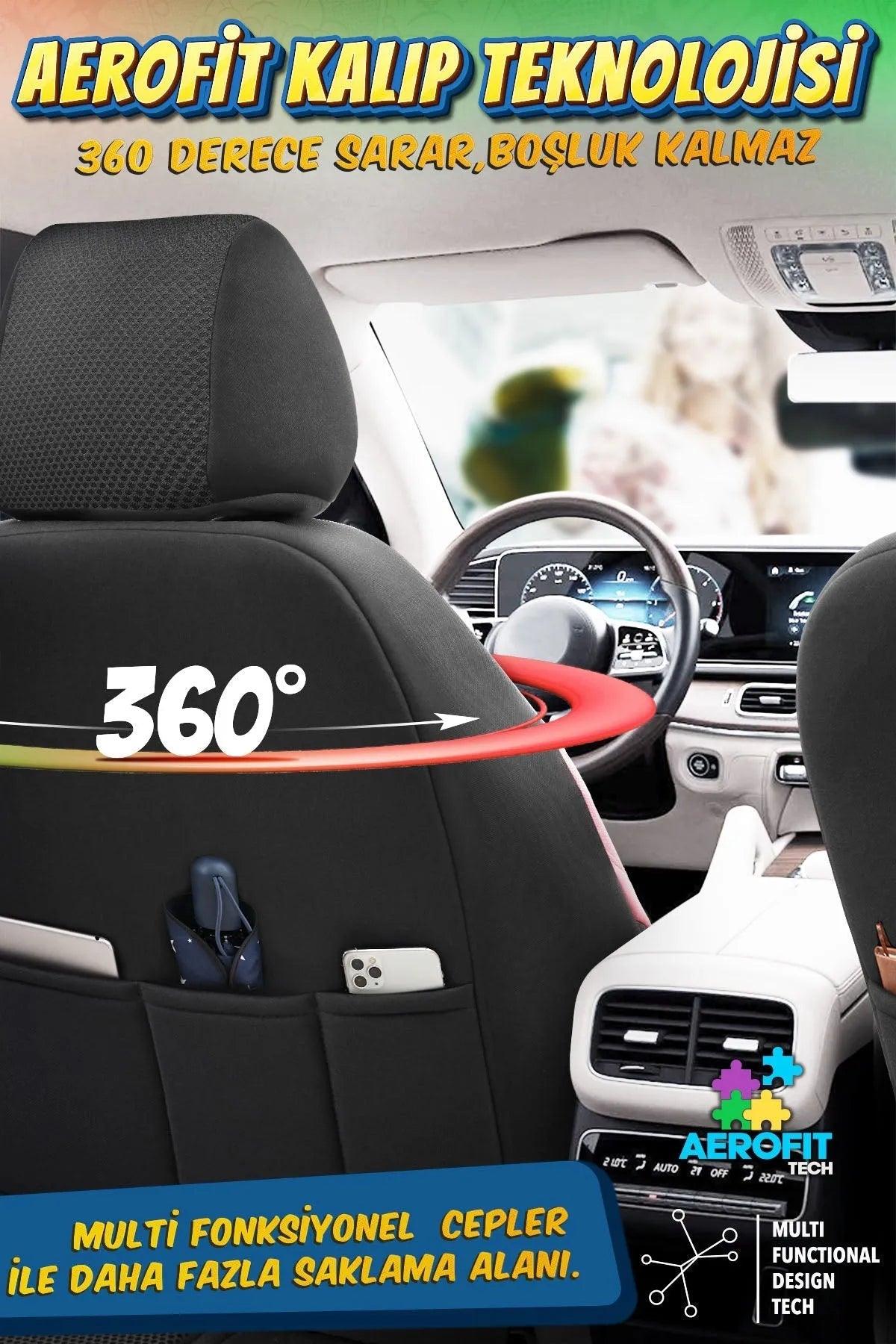 Otom Phantom Design Premium Yeni Nesil Oto Koltuk Kılıfı Tam Set - OtomBayi