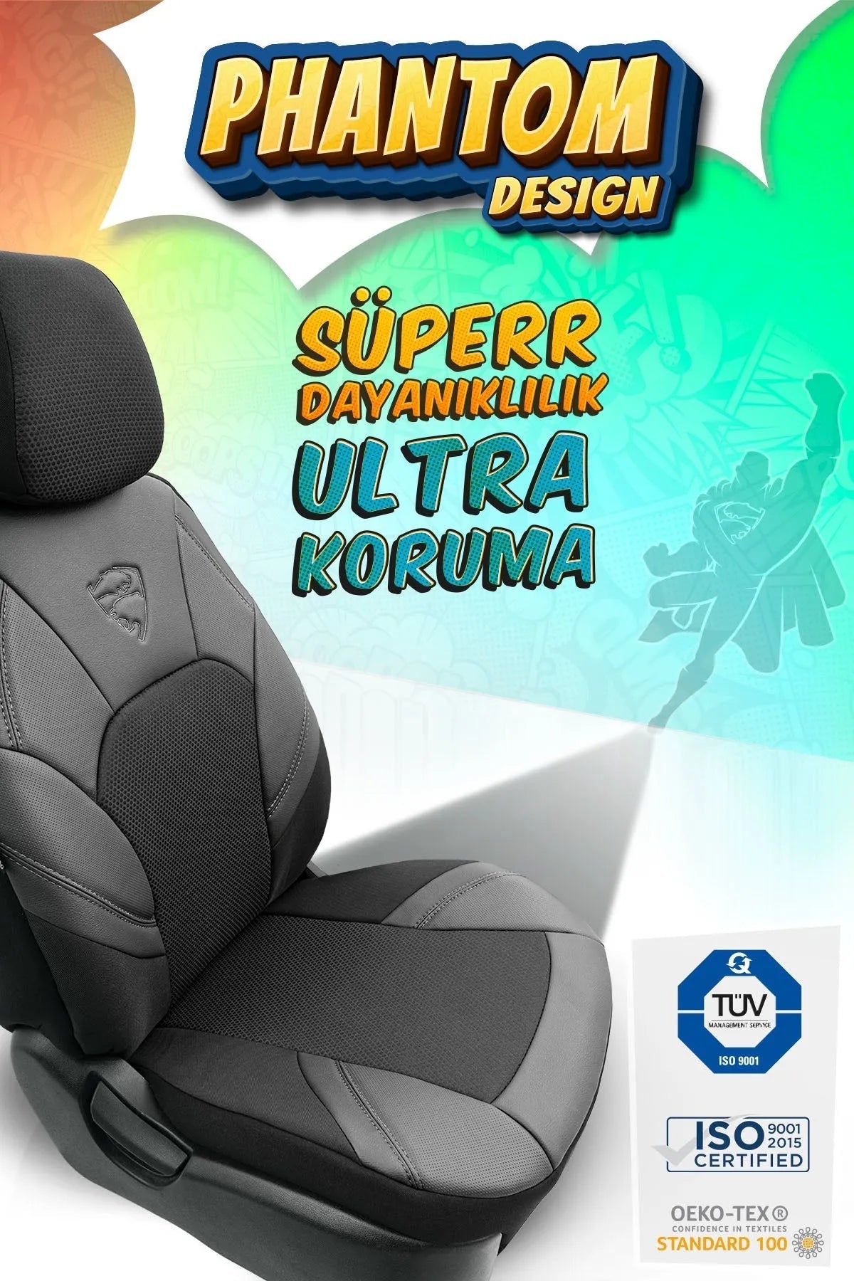 Otom Phantom Design Premium Yeni Nesil Oto Koltuk Kılıfı Tam Set - OtomBayi
