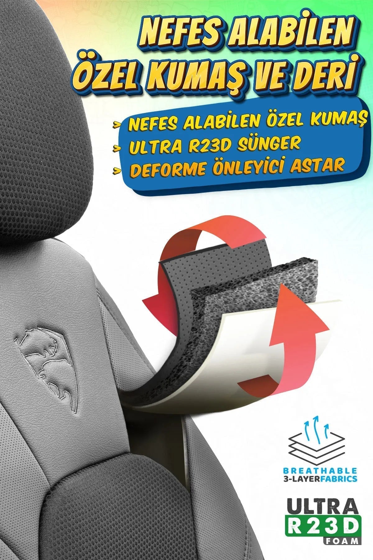 Otom Phantom Design Premium Yeni Nesil Oto Koltuk Kılıfı Tam Set - OtomBayi