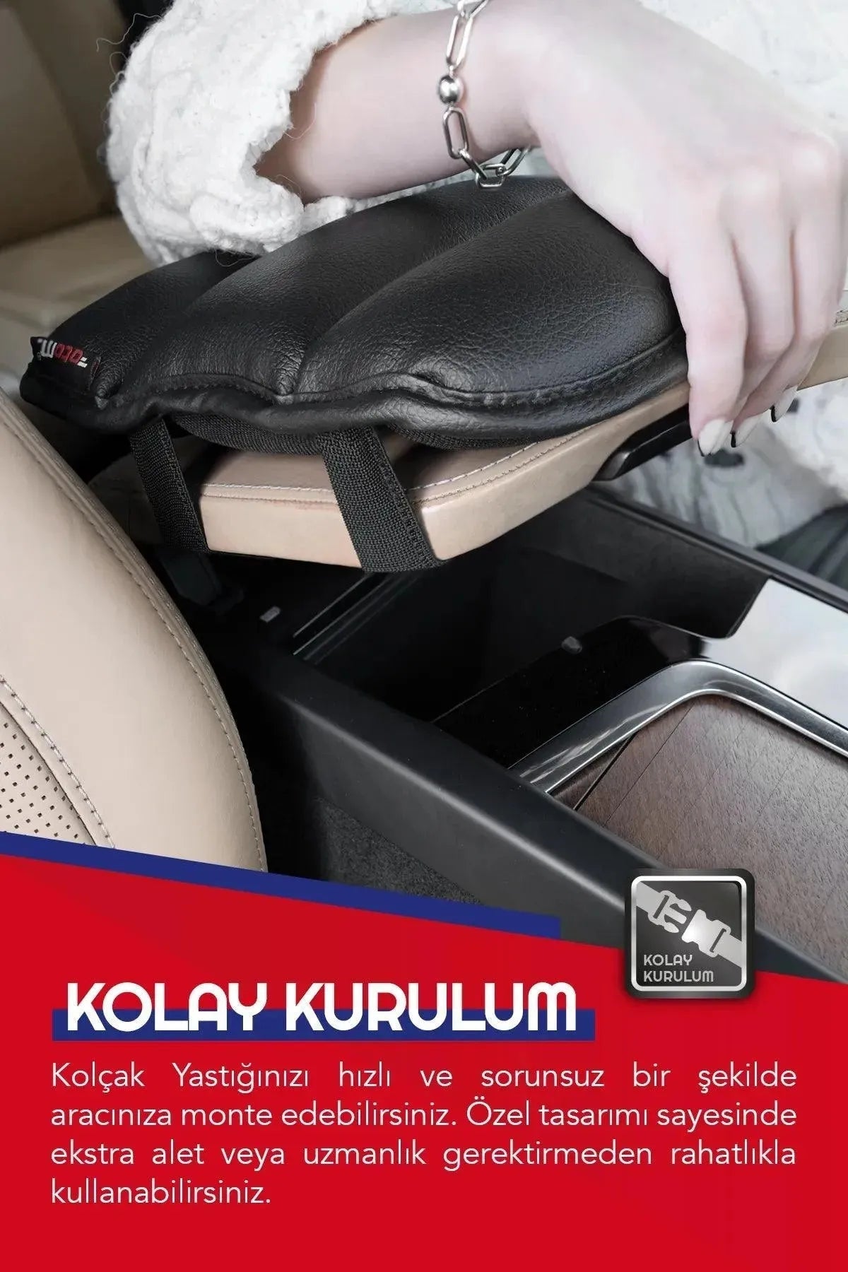 Otom Premium Deri Ekstra Süngerli Kol Destek Yastığı Kolçak Desteği - OtomBayi