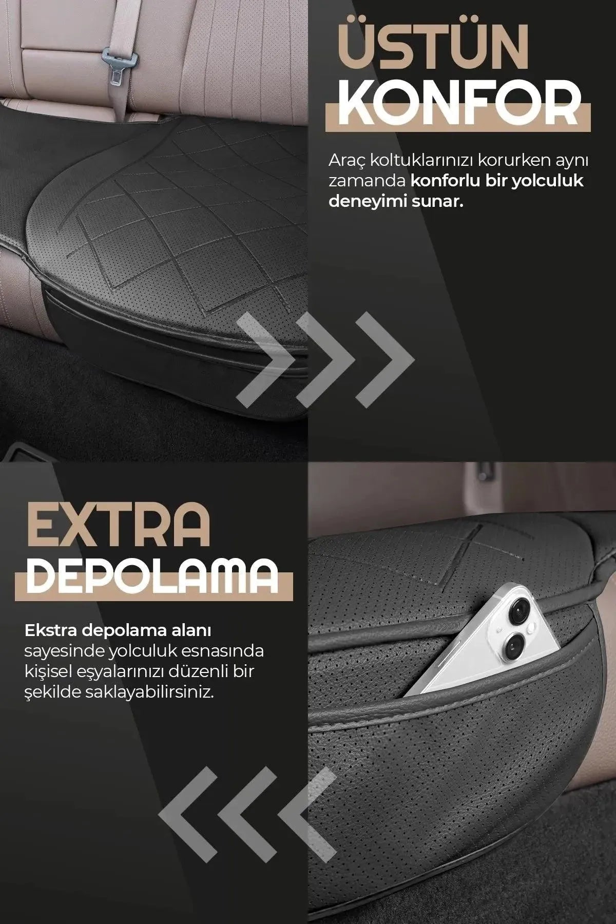 Otom Premium Koruyucu Arka Koltuk Minderi - Deri - OtomBayi