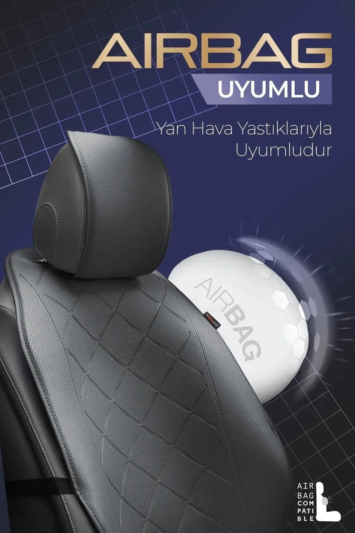 Otom Premium Koruyucu Oto Koltuk Minderi Yüksek Kalite Deri - OtomBayi