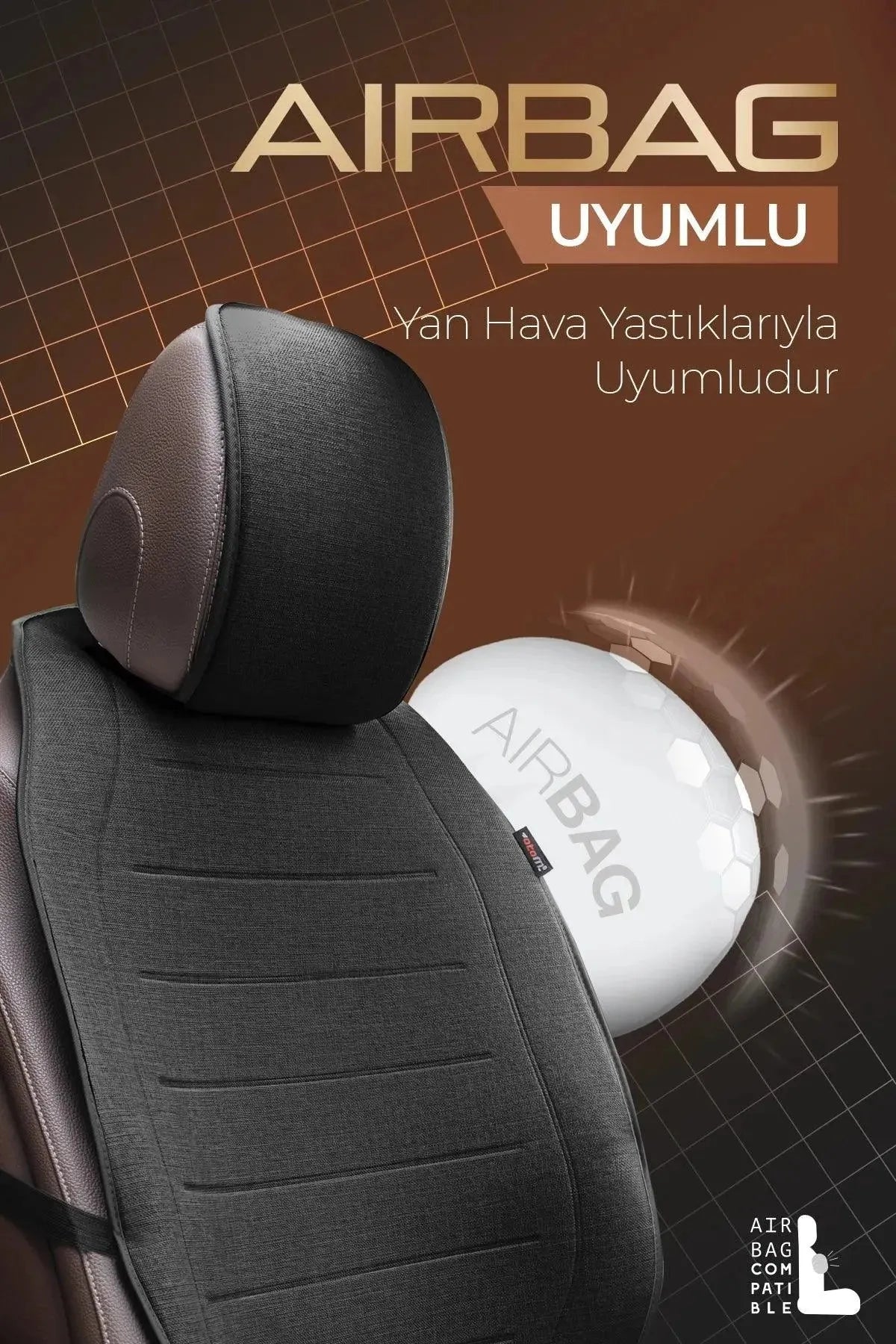Otom Premium Koruyucu Oto Koltuk Minderi Yüksek Kalite Keten - OtomBayi