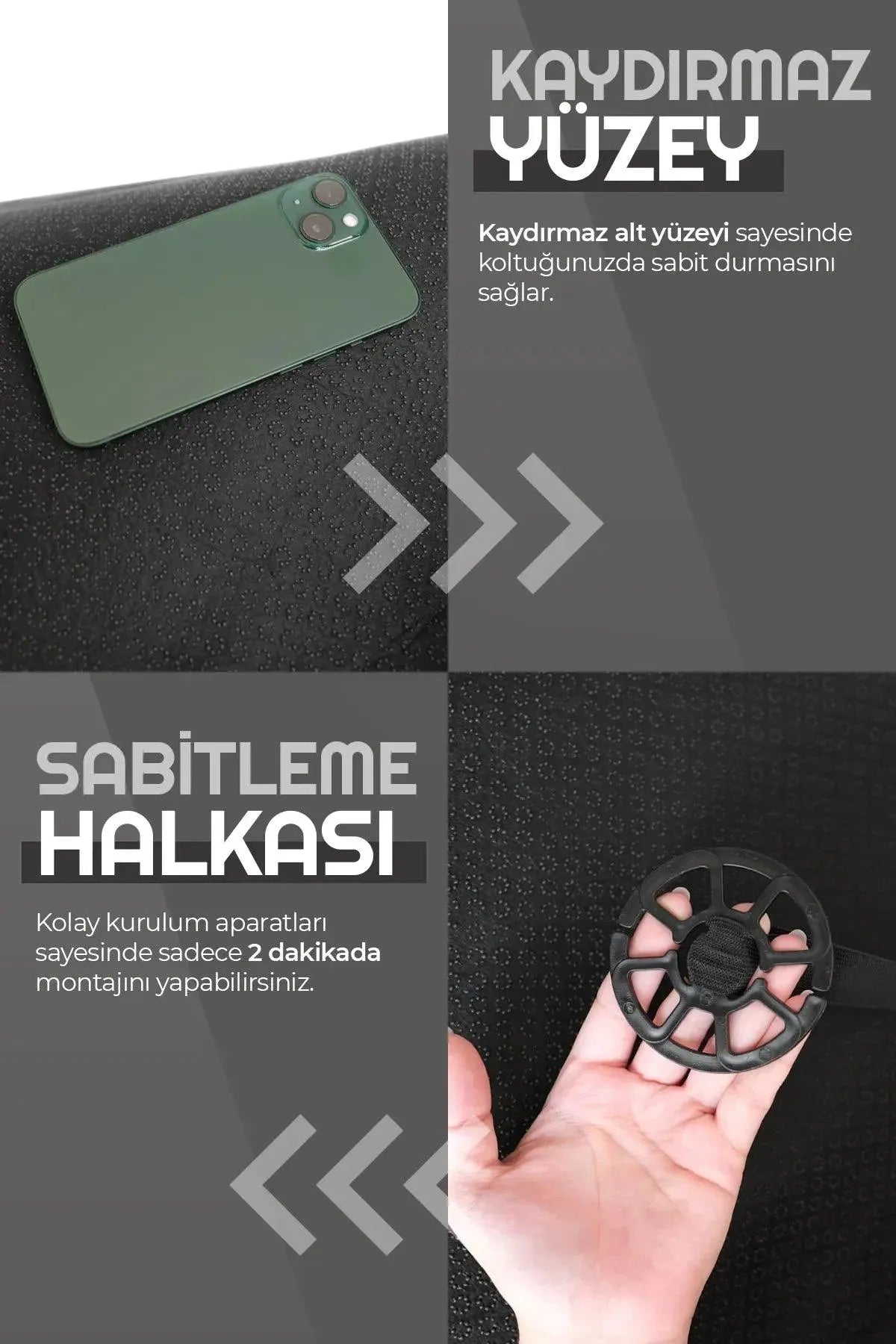 Otom Premium Ön Koltuk Minderi - Süet - OtomBayi