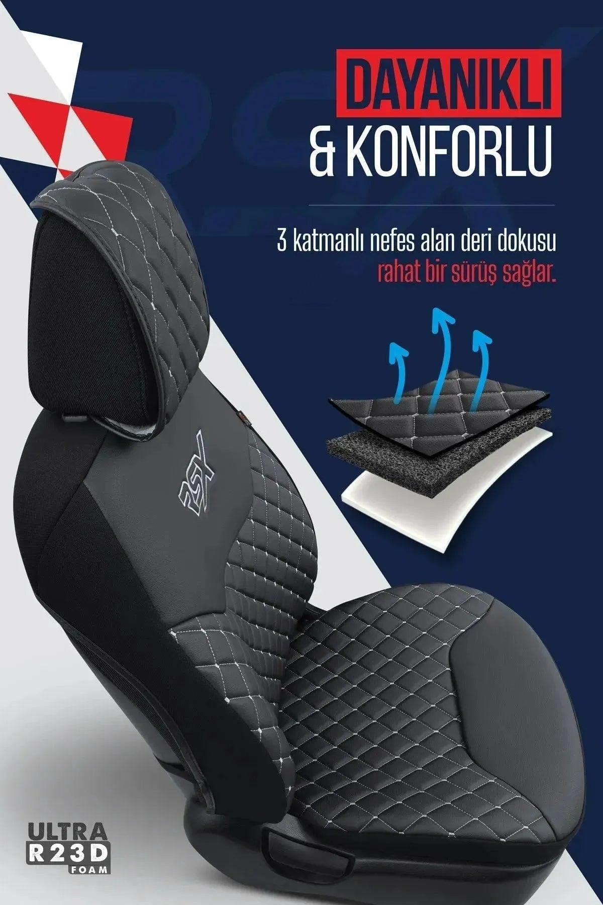 Otom Rsx Diamond Koruyucu Oto Koltuk Minderi - OtomBayi