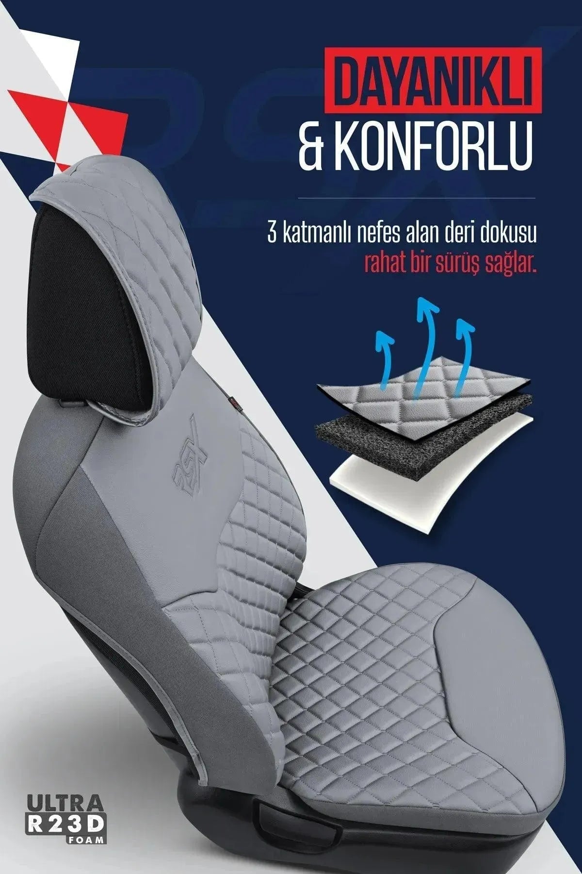 Otom Rsx Diamond Koruyucu Oto Koltuk Minderi Deri - OtomBayi
