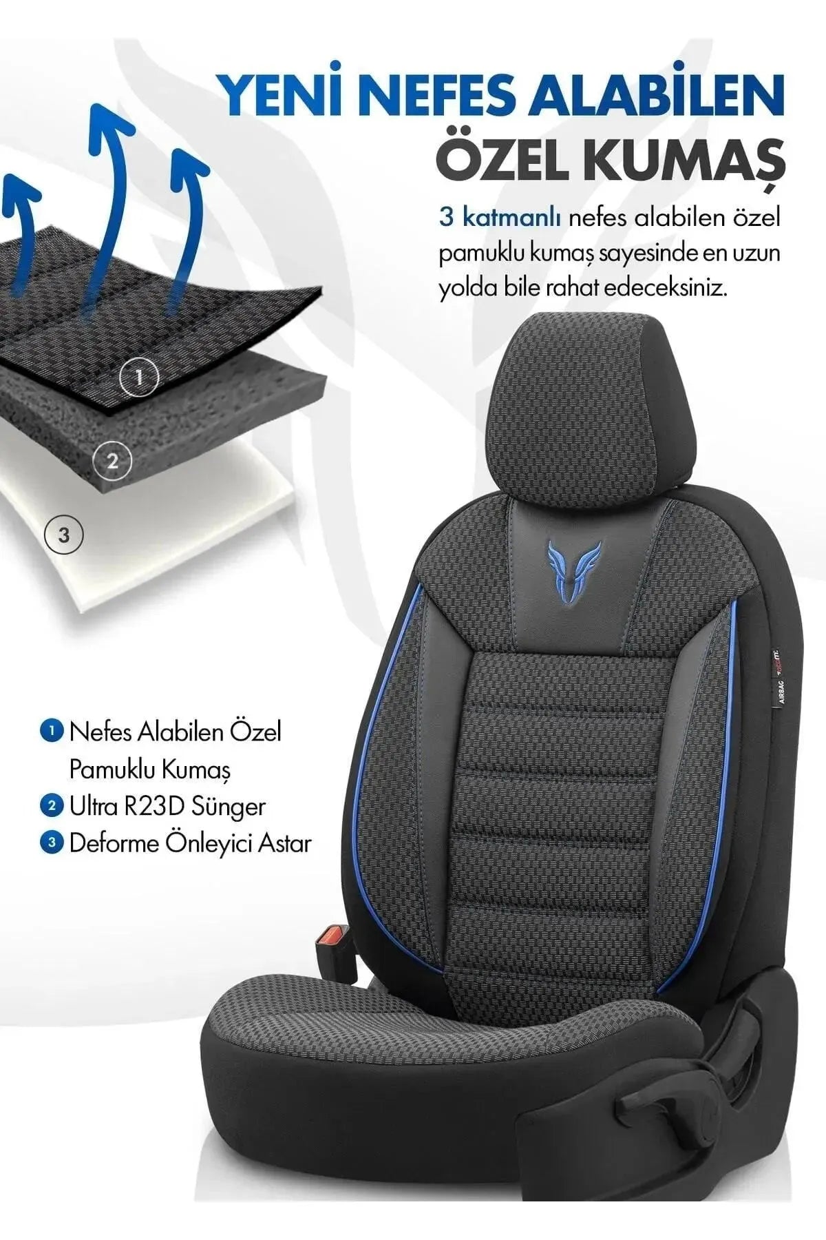 Otom Toro Design Ekstra Destekli Oto Koltuk Kılıfı - OtomBayi