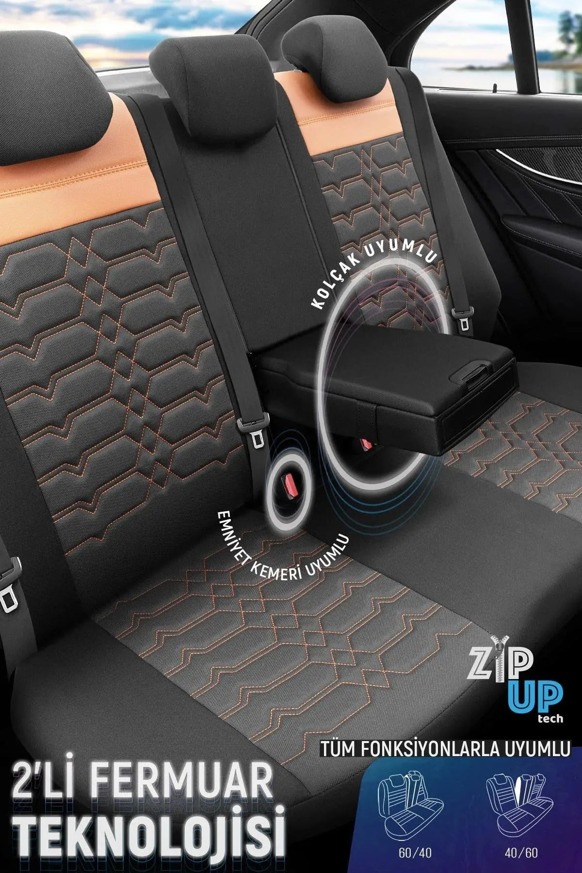 Otom Yeni Elegance Design Özel Tasarım Oto Koltuk Kılıfı Tam Set - OtomBayi