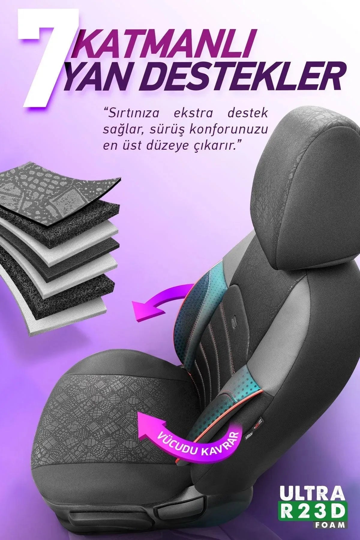 Otom Yeni Prive Design Pamuklu Kumaş Oto Koltuk Kılıfı Tam Set - OtomBayi