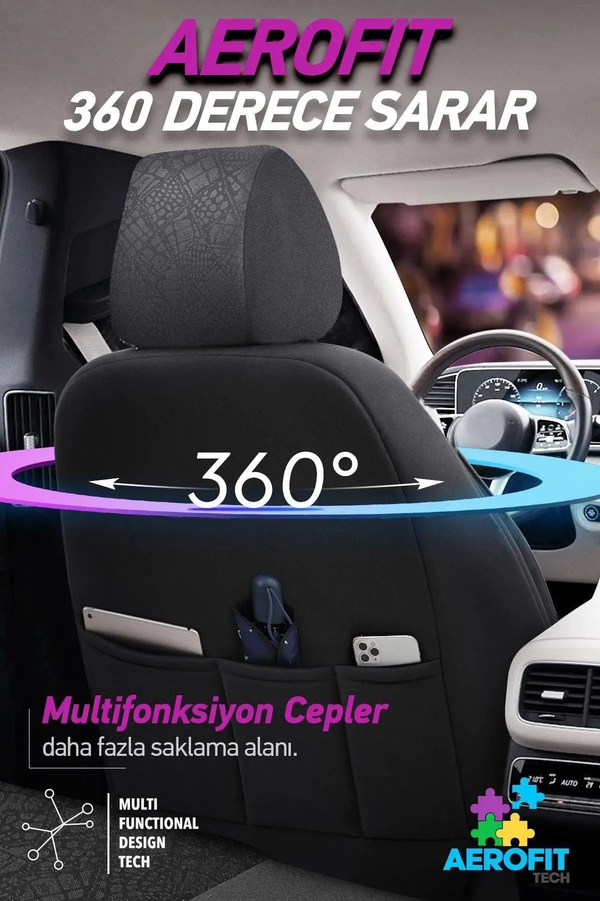 Otom Yeni Prive Design Pamuklu Kumaş Oto Koltuk Kılıfı Tam Set - OtomBayi