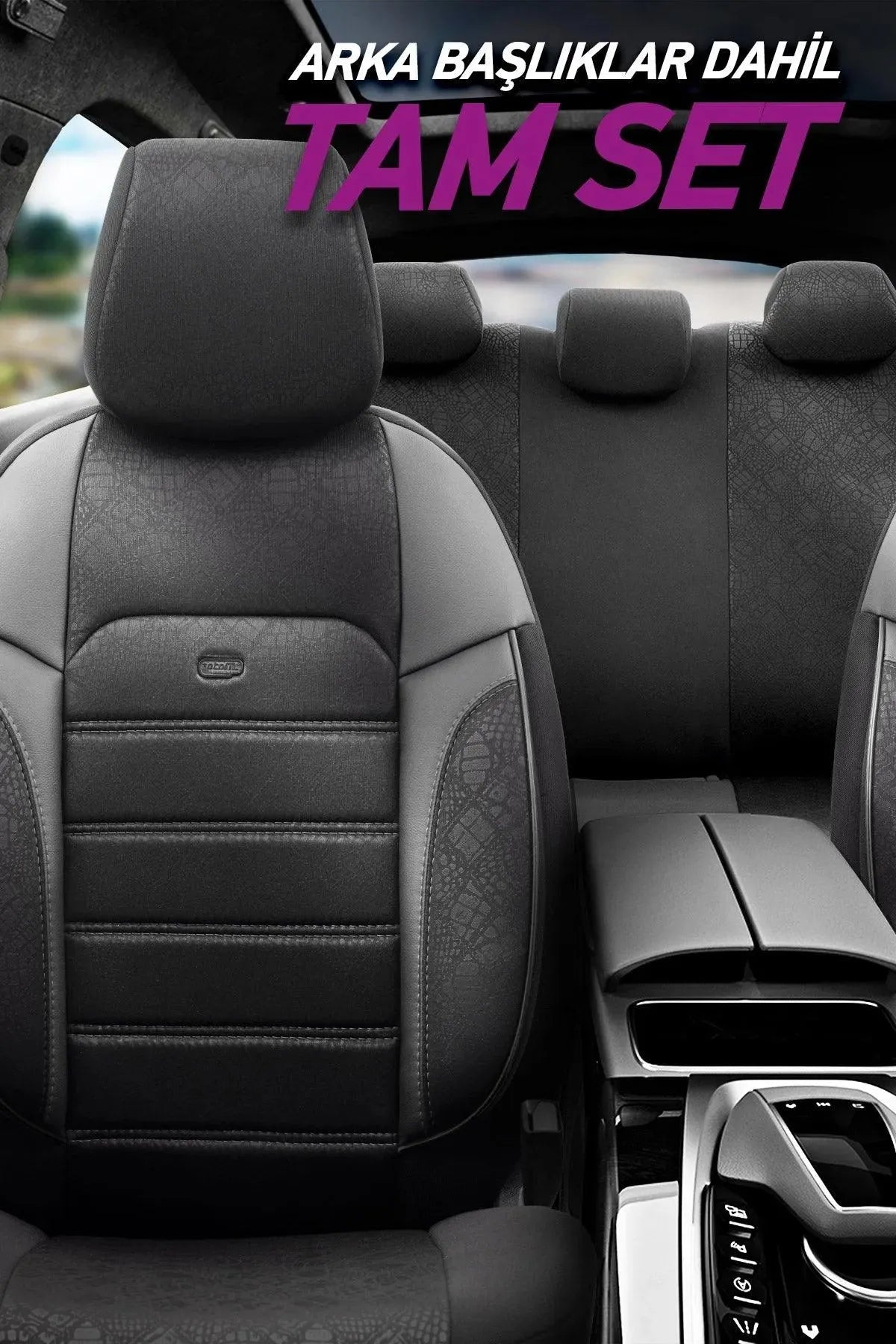 Otom Yeni Prive Design Pamuklu Kumaş Oto Koltuk Kılıfı Tam Set - OtomBayi